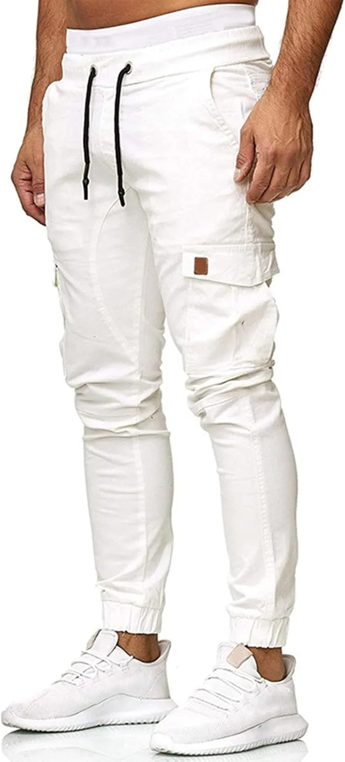 Drawstring Pant Fashion Men's Sport Pure Color Bandage Casual Loose Sweatpants