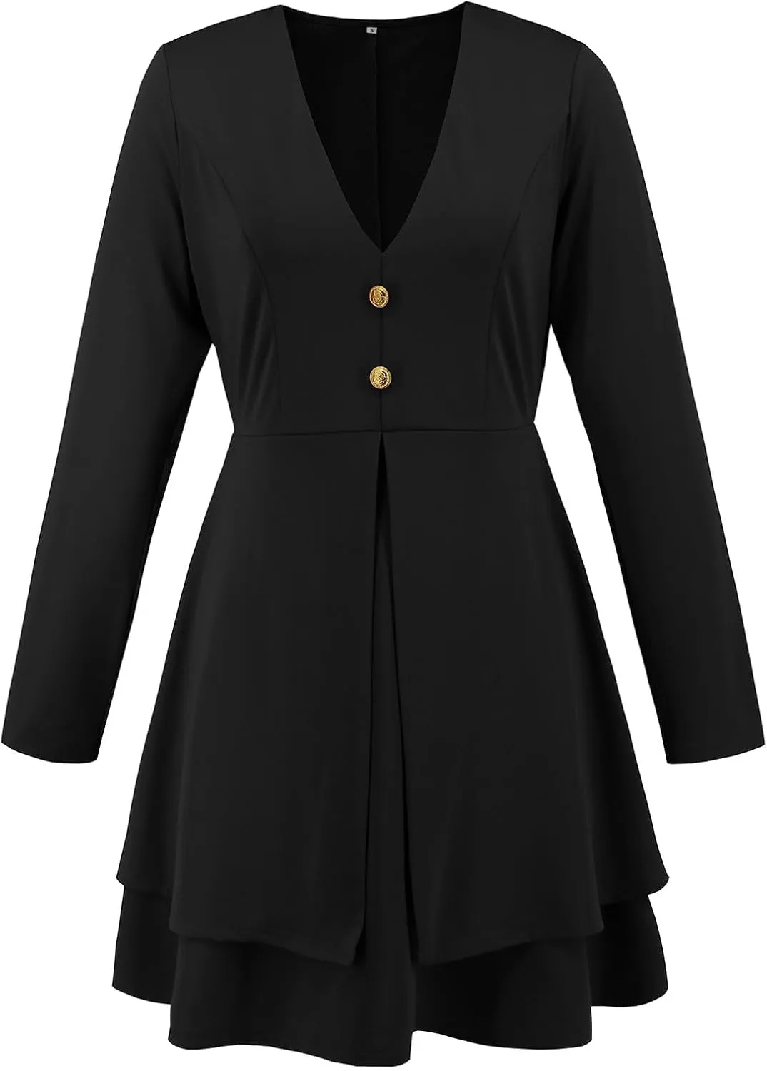 Dresses for Women Solid Color Round Neck Shrunken Pleat Satin Waist Long Lantern Sleeve Elastic Waist Fashion Dress