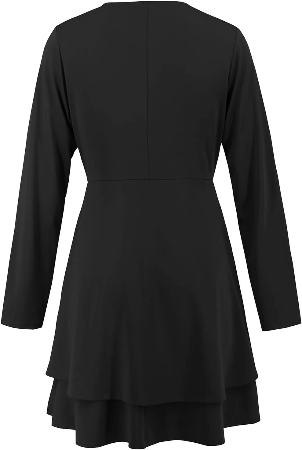 Dresses for Women Solid Color Round Neck Shrunken Pleat Satin Waist Long Lantern Sleeve Elastic Waist Fashion Dress