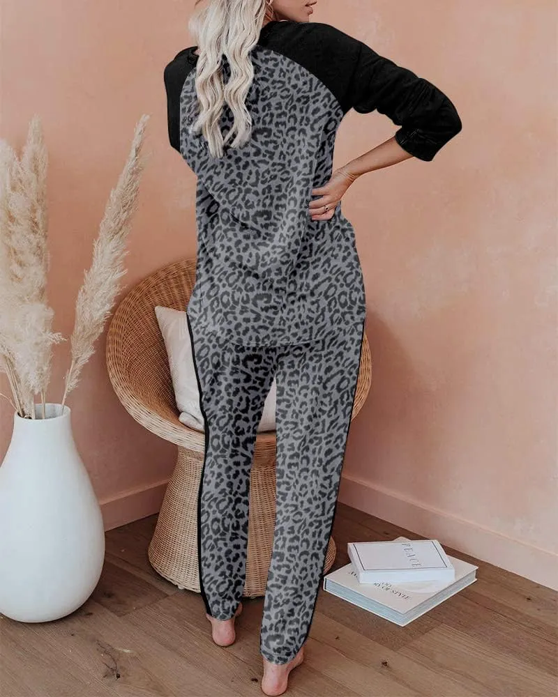 Ekouaer Women's Pajama Set Long Sleeve PJs 2 Piece Outfit Pullover Sleepwear Sweatshirt and Long Pants With Pockets