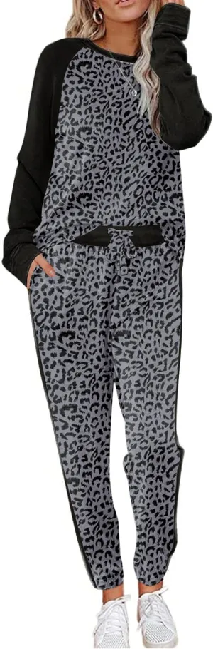 Ekouaer Women's Pajama Set Long Sleeve PJs 2 Piece Outfit Pullover Sleepwear Sweatshirt and Long Pants With Pockets