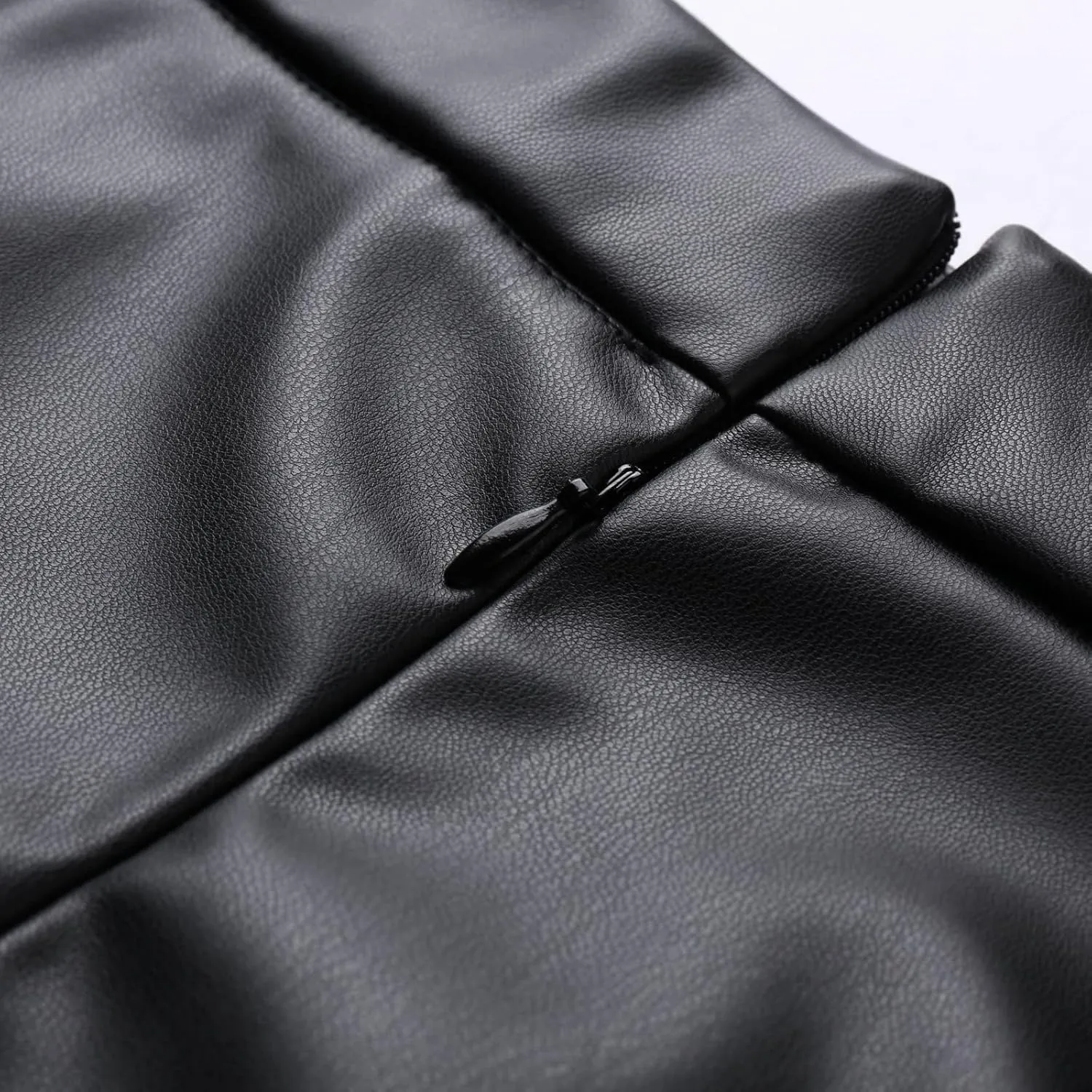 Faux Leather A Line Womens High Waist Skirts Pleather Midi Long Skirt Solid Color Skirt Summer Skirts for Women