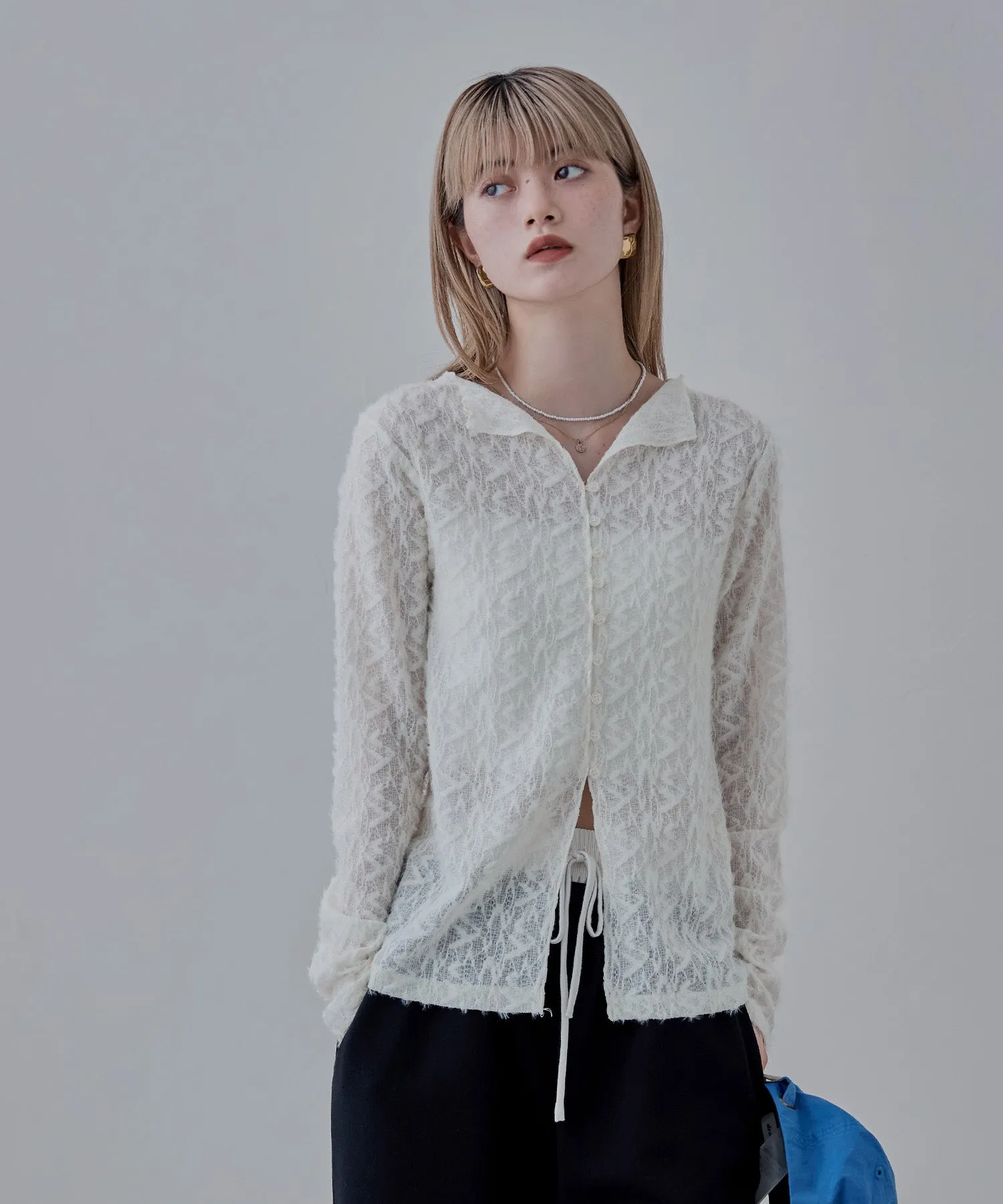 Feather touch sheer cardigan