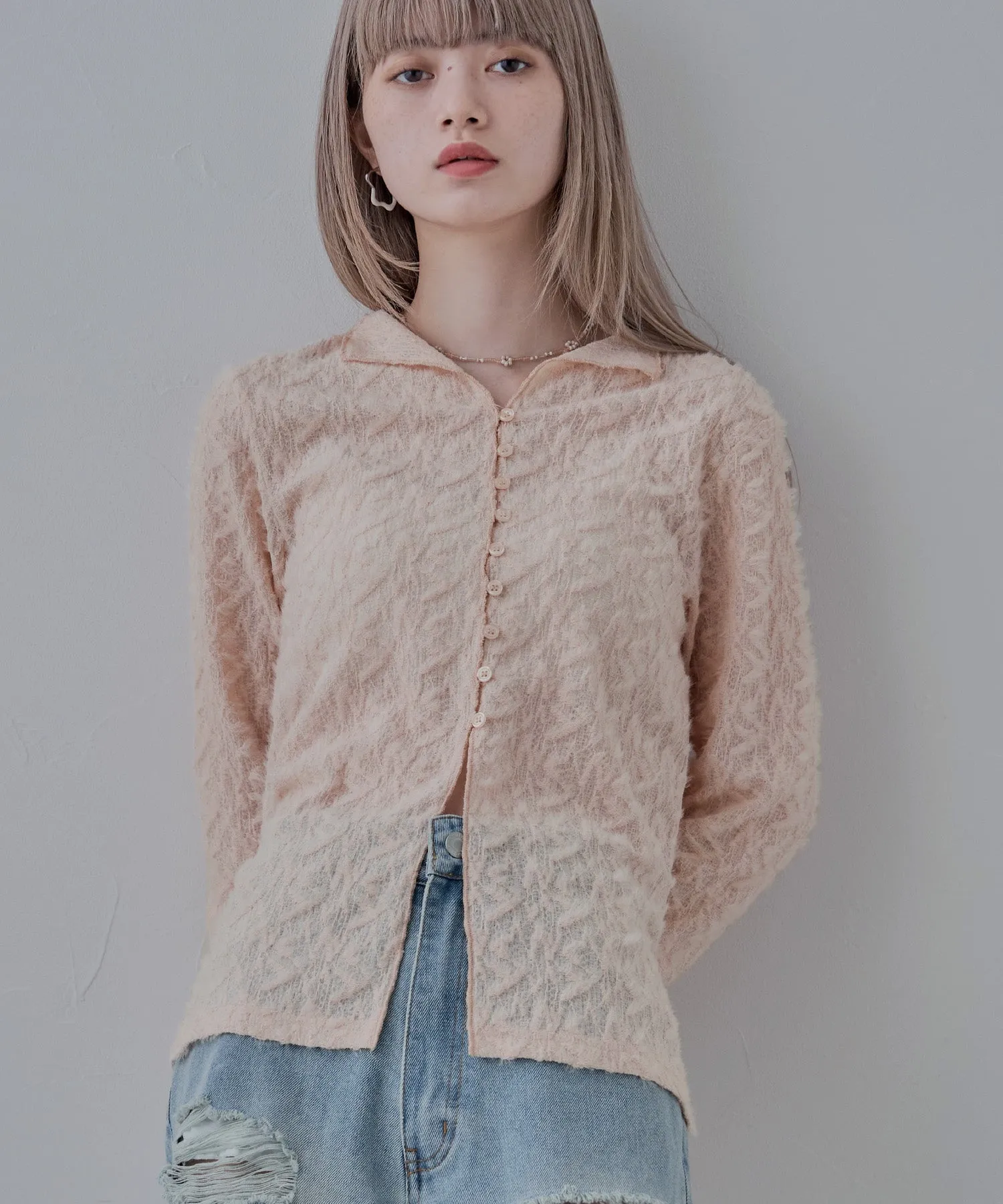 Feather touch sheer cardigan