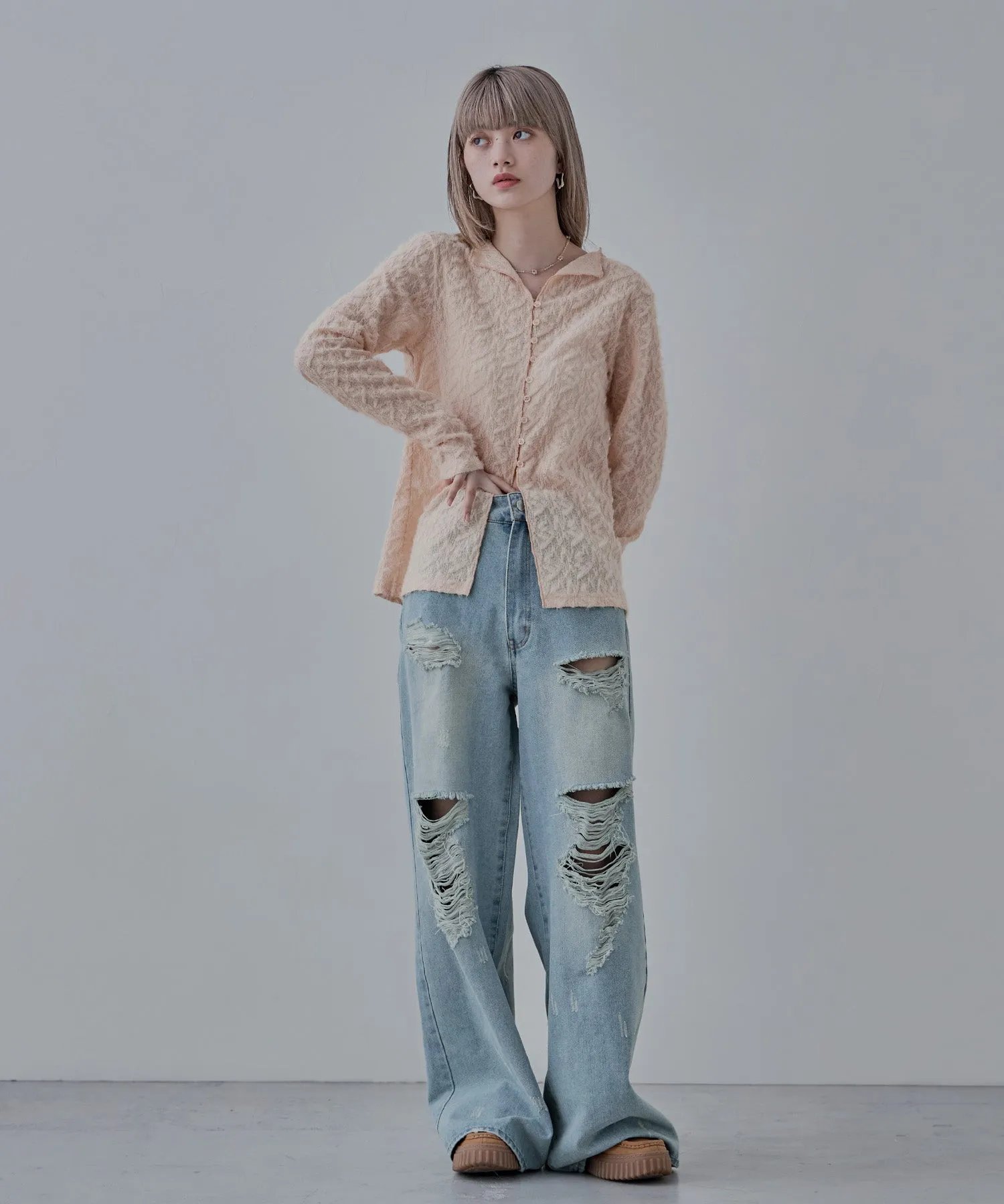 Feather touch sheer cardigan