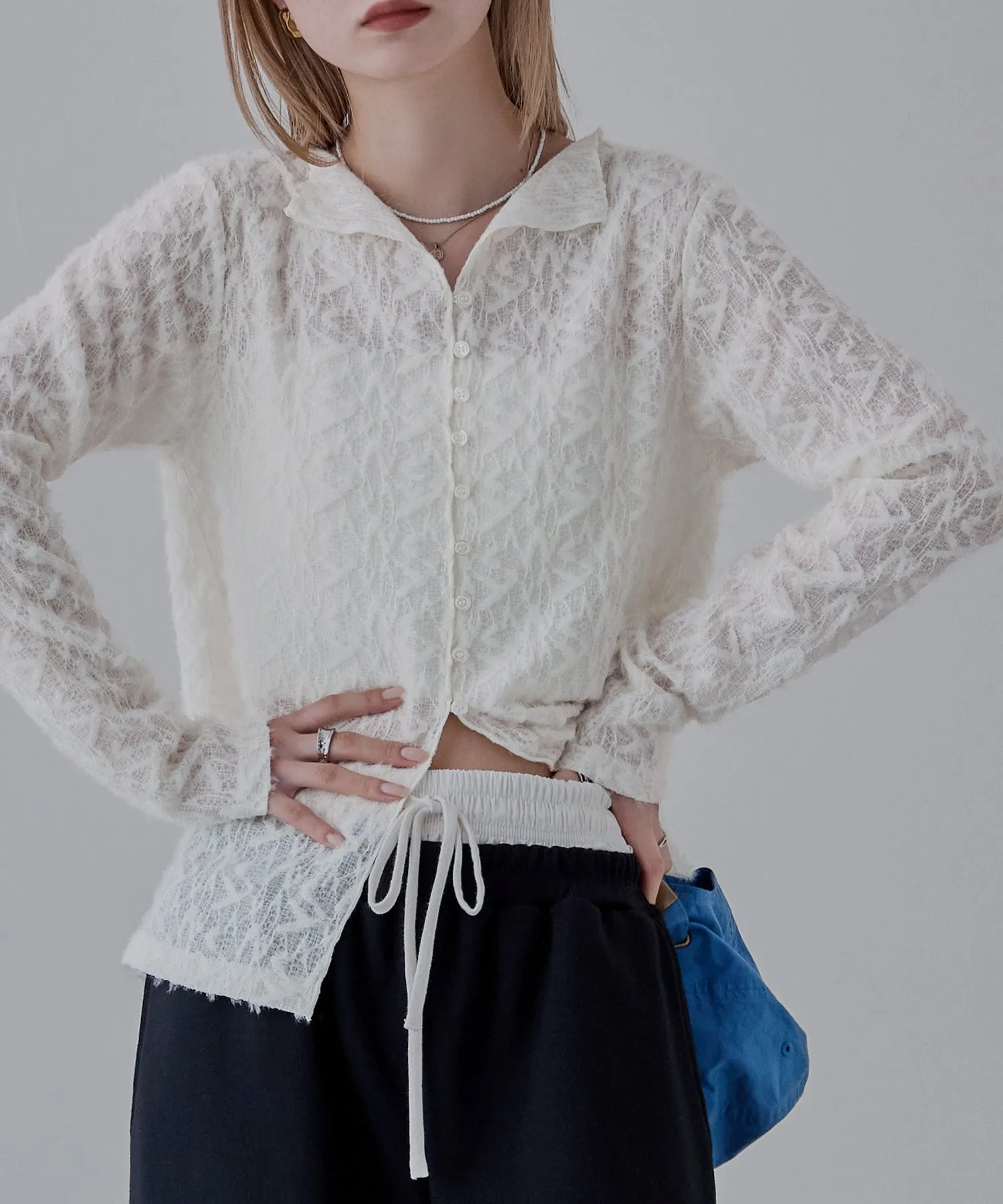 Feather touch sheer cardigan