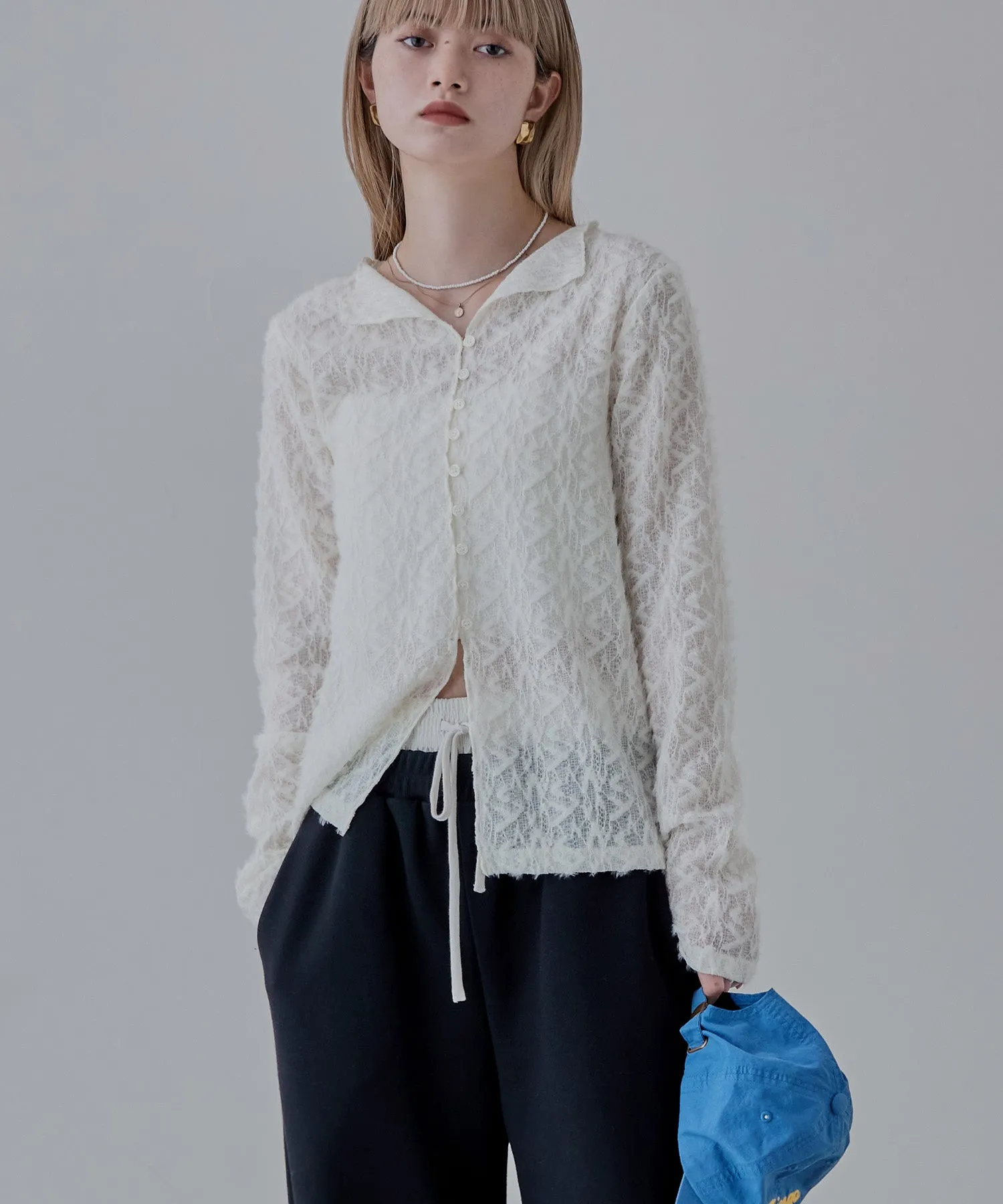 Feather touch sheer cardigan