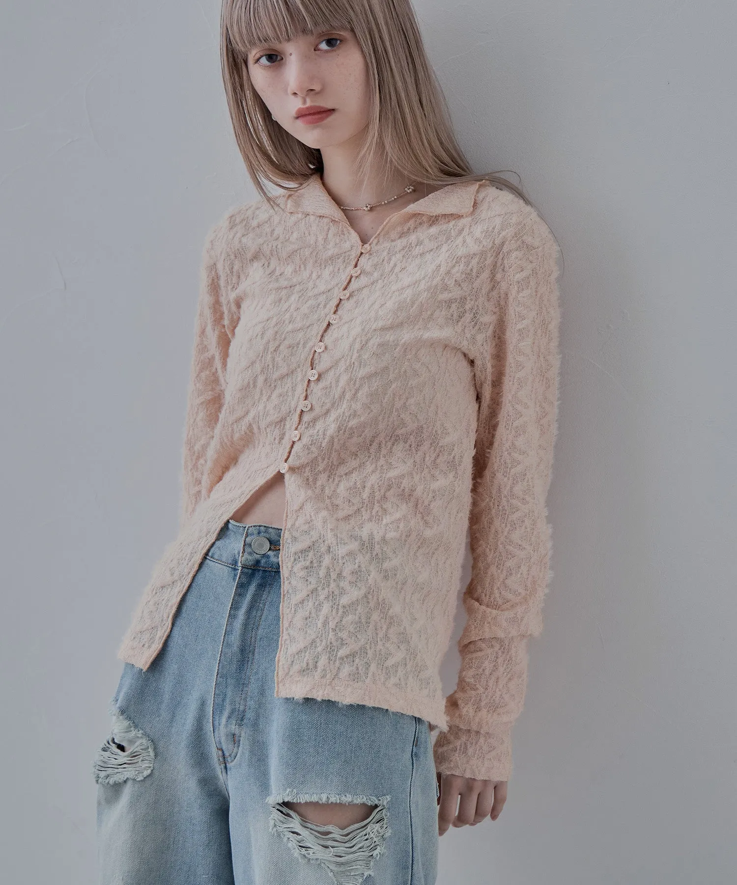 Feather touch sheer cardigan