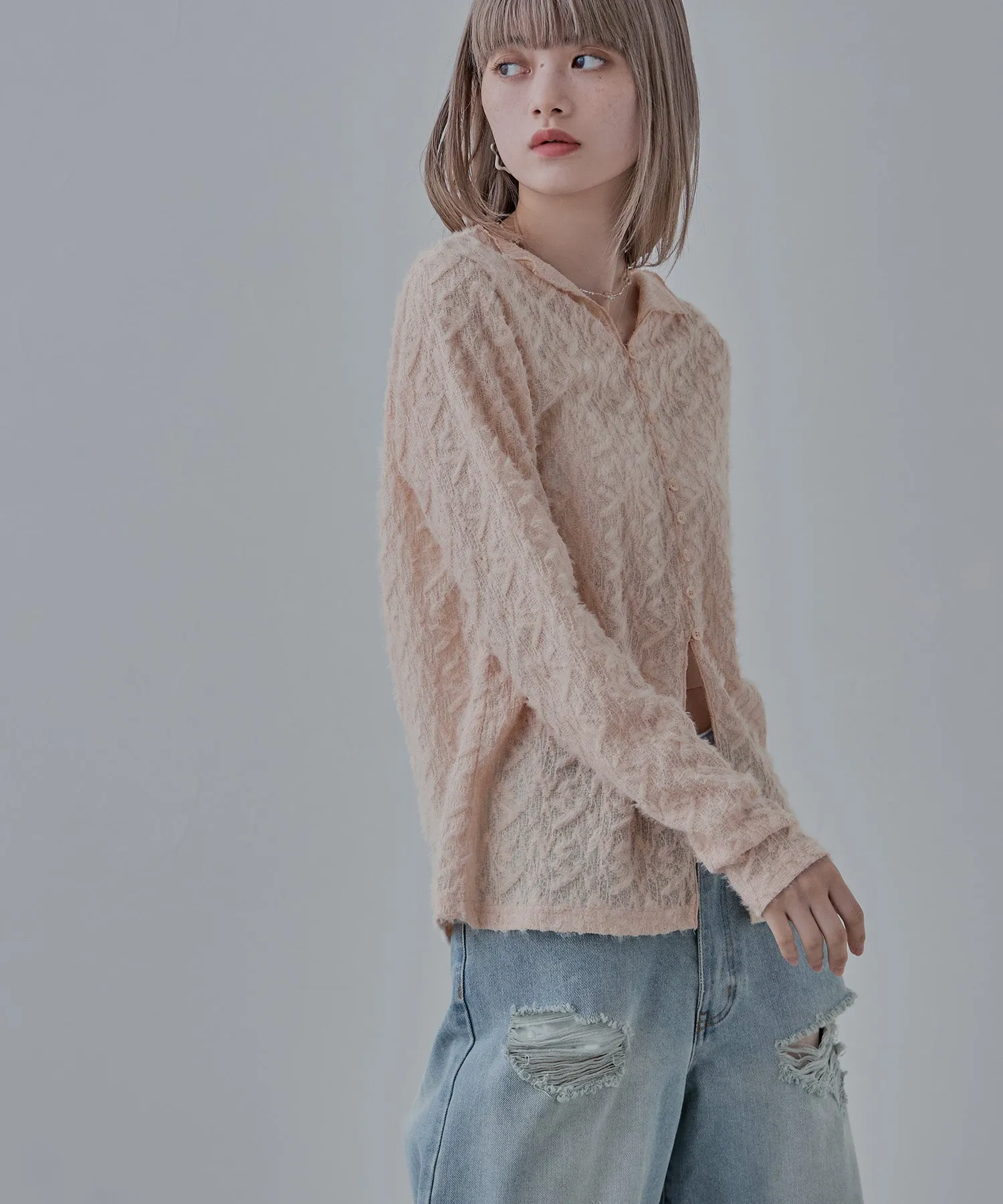 Feather touch sheer cardigan