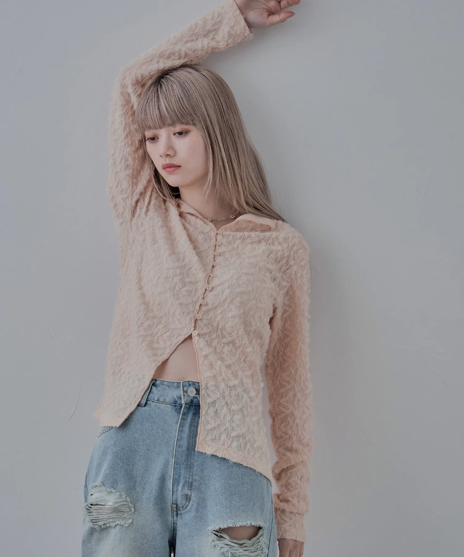 Feather touch sheer cardigan