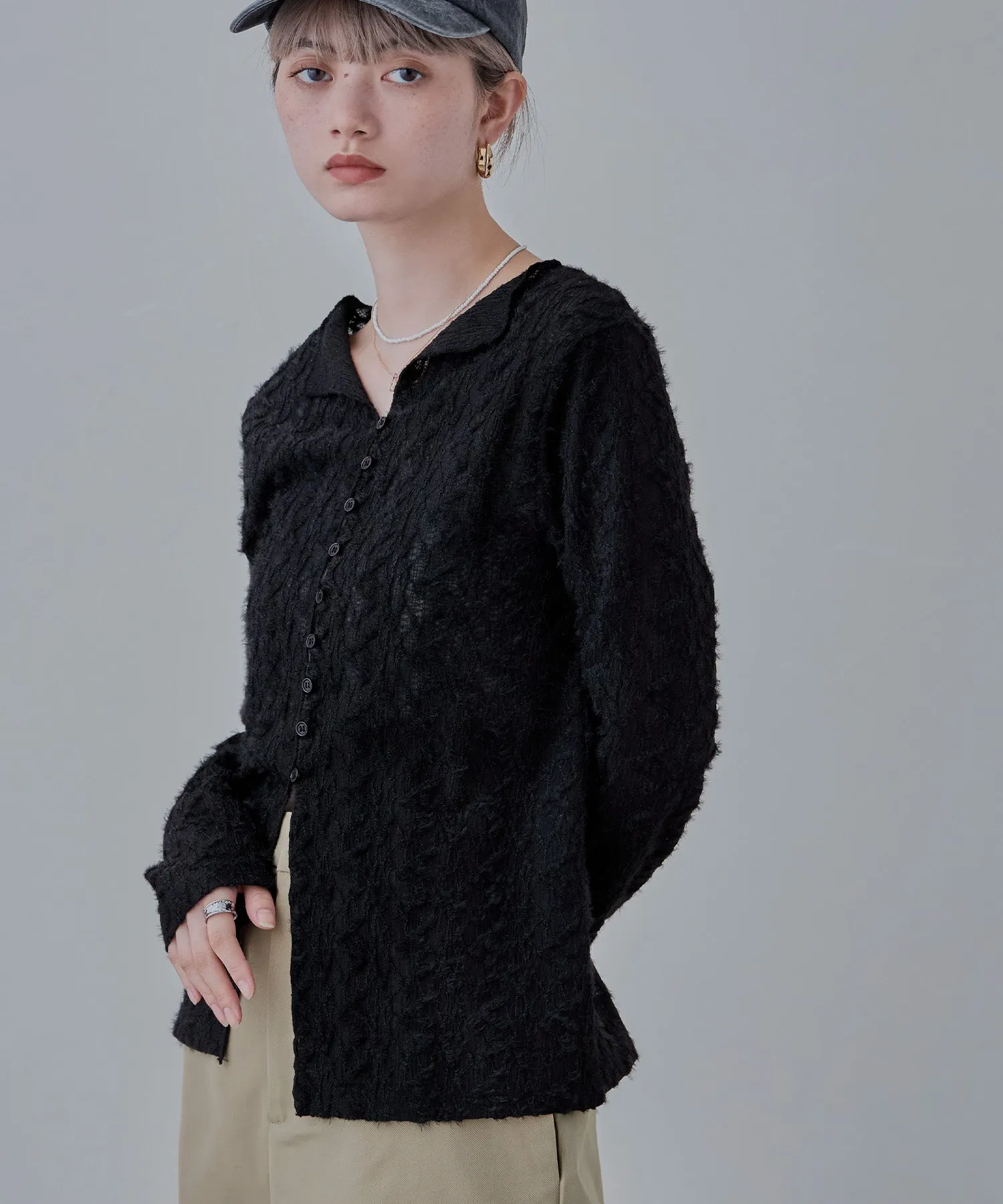 Feather touch sheer cardigan