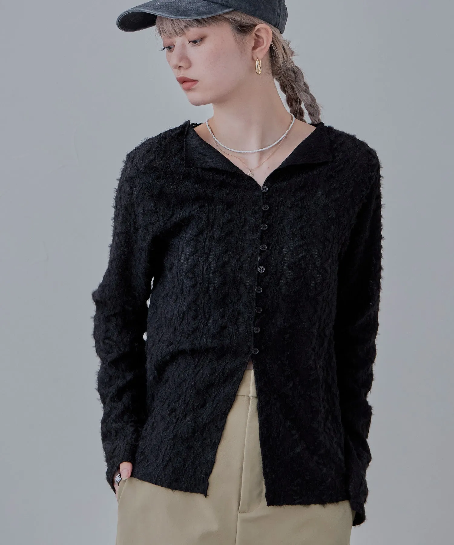 Feather touch sheer cardigan