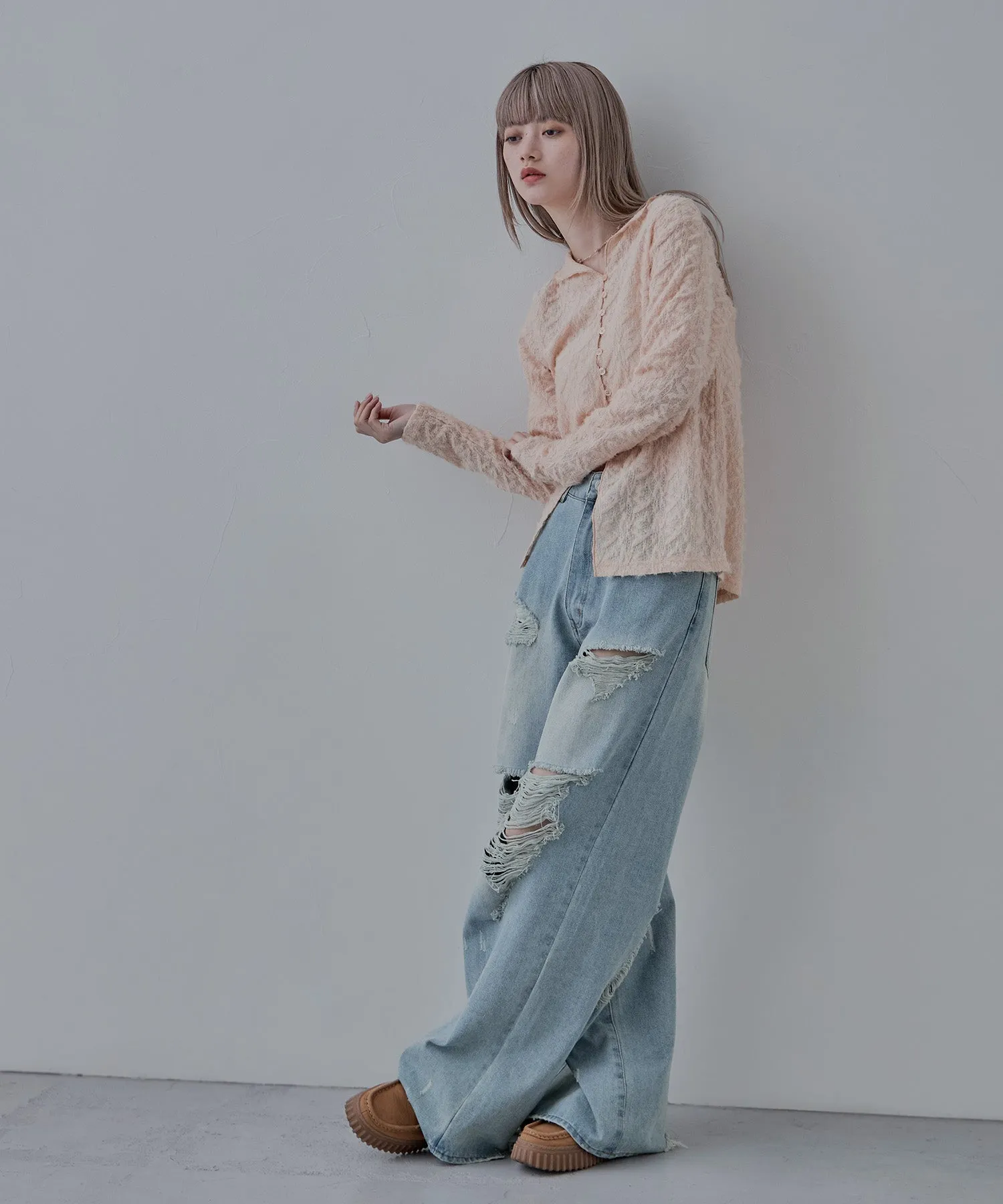 Feather touch sheer cardigan