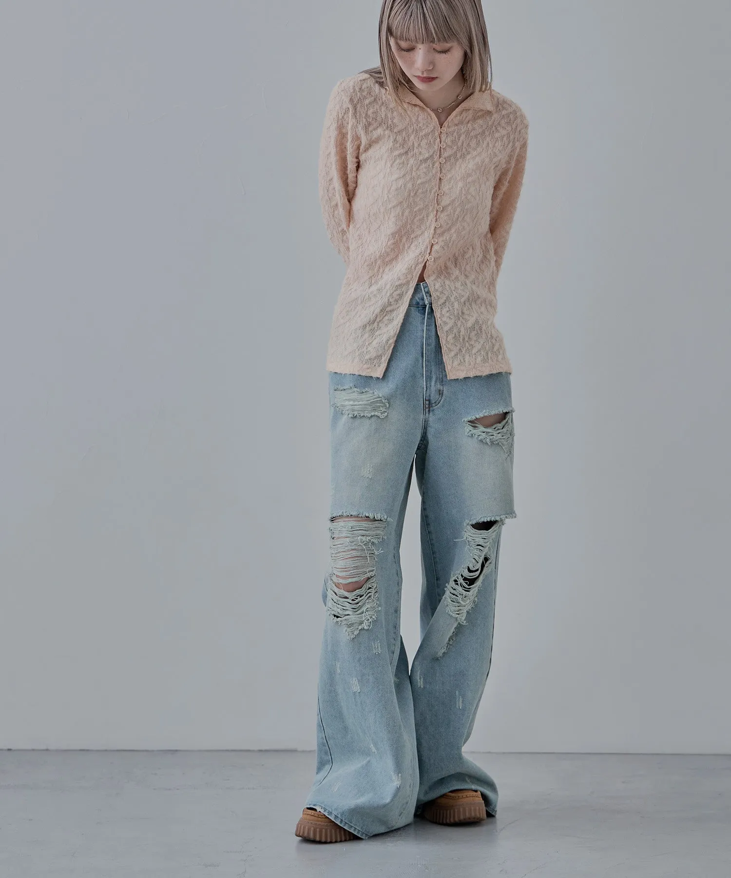 Feather touch sheer cardigan