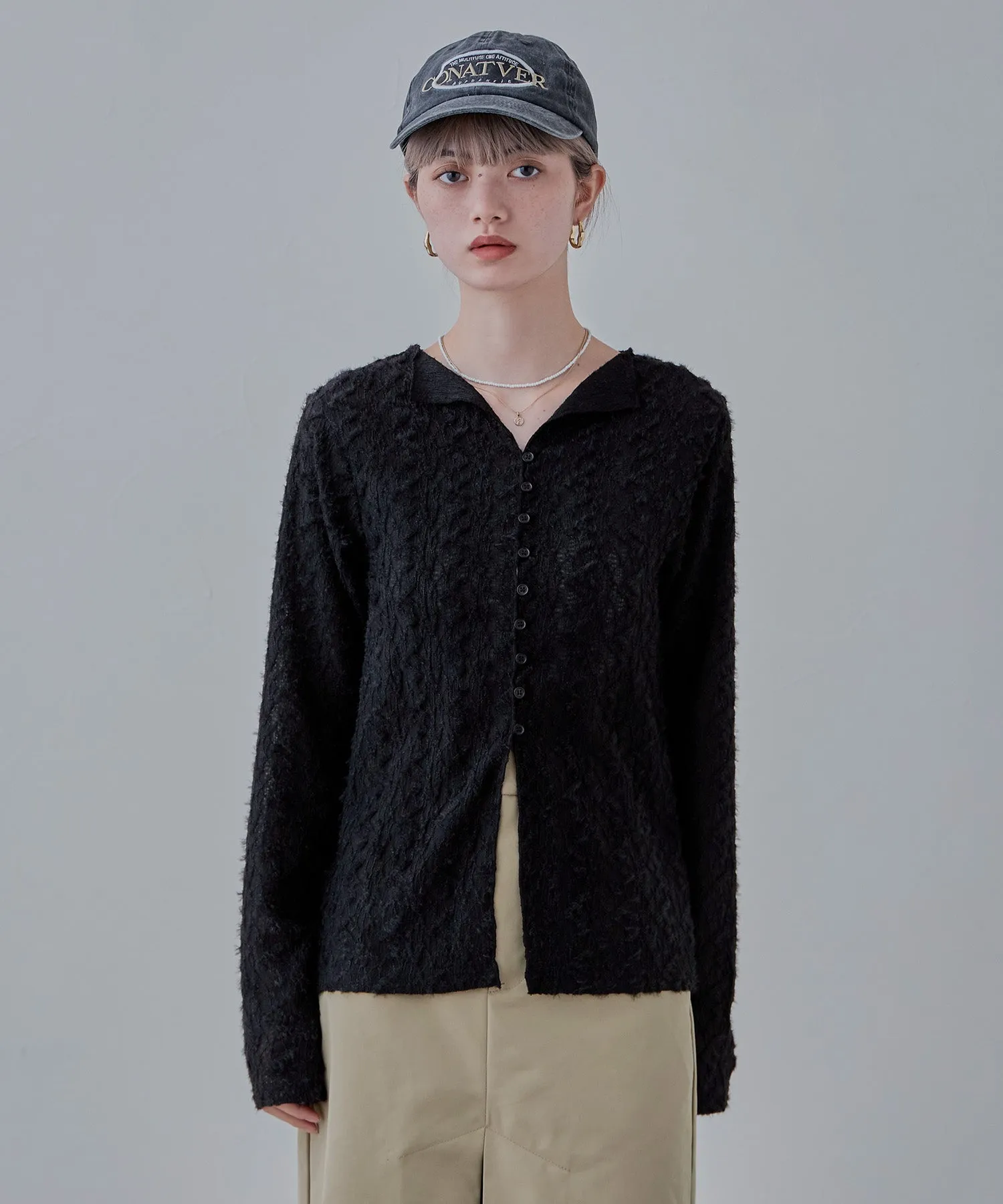 Feather touch sheer cardigan