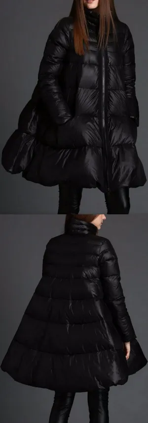 Flared Thick Puffer Down Coat