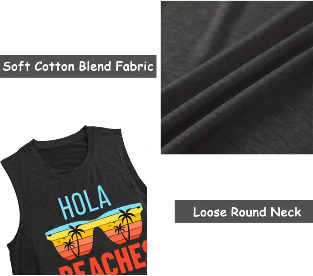Funny Cute Sleeveless Letter Print Graphic Tank Dress for Women Summer Casual Beach Cover Up Hawaiian Vacation Outfits