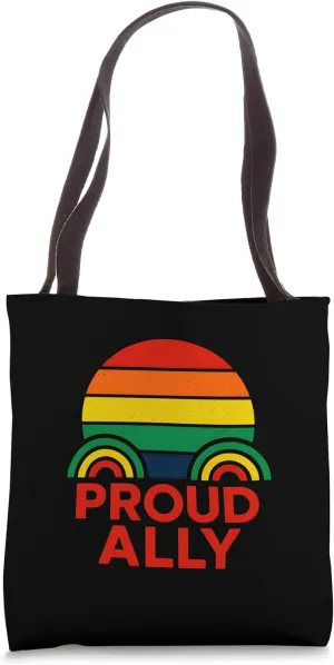 Gay Pride Parade Month Rainbow Proud Ally Modern LGBTQ  Tote Bag