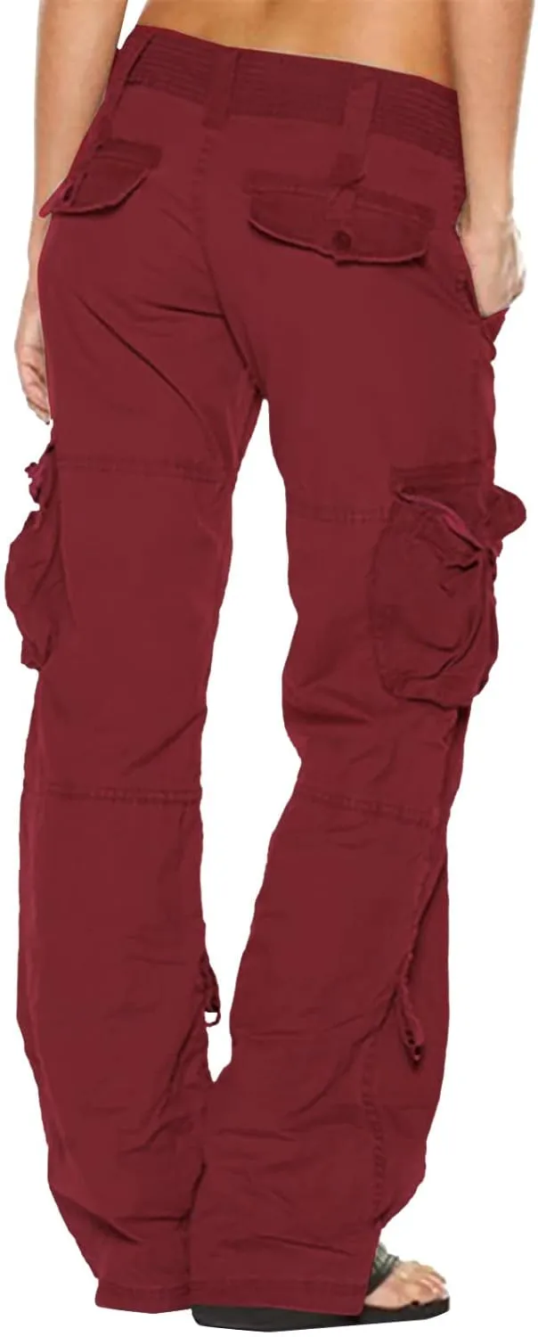 Gcvizuso Womens Cargo Joggers Pants Quick Dry Workout Pants Casual Hiking Trousers Elastic Waist Zipper Pocket Leggings