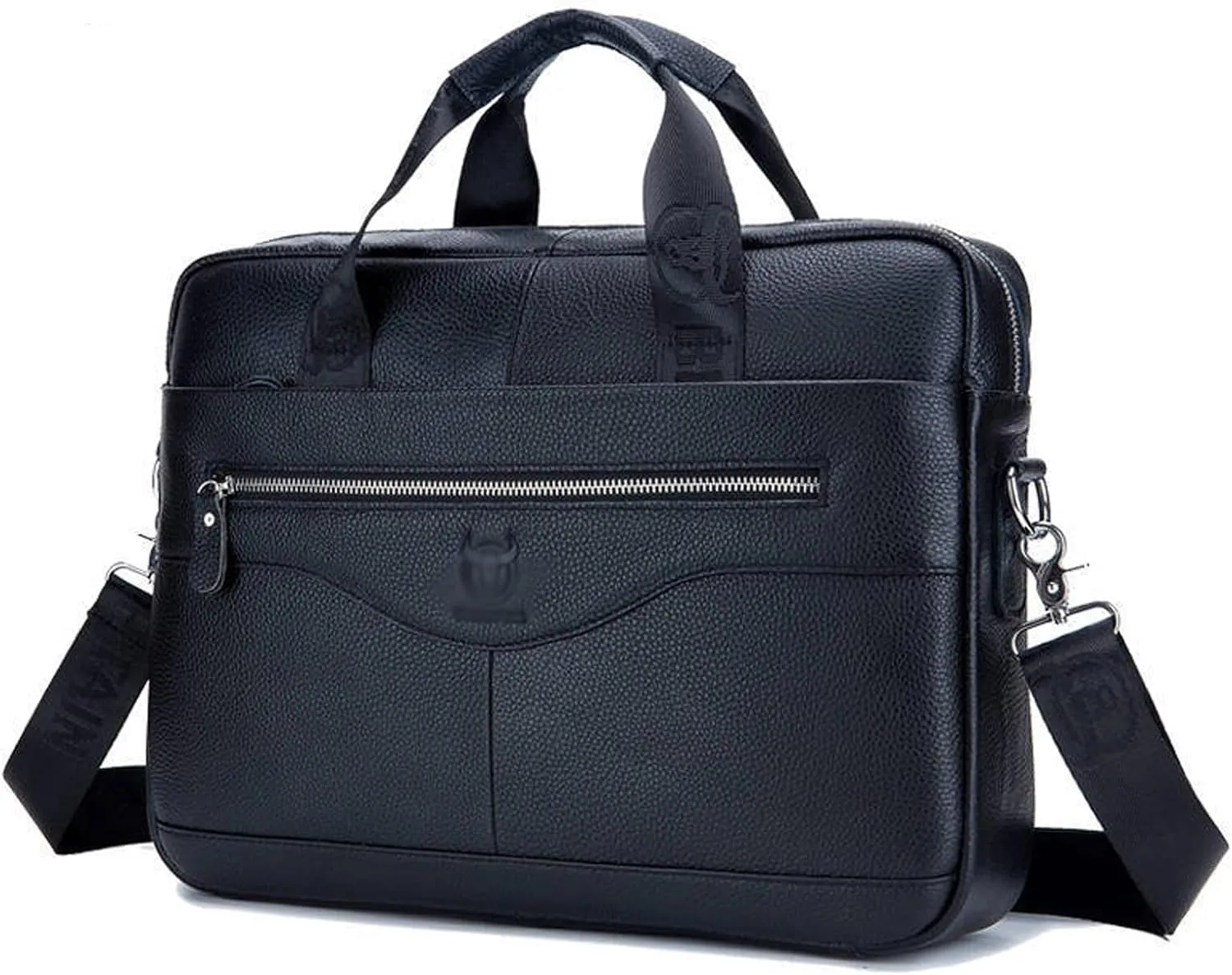 Genuine leather Laptop Briefcase for Men, Multi-Compartment Messenger Bag, Adjustable Strap, for Business Travel Satchel Bag
