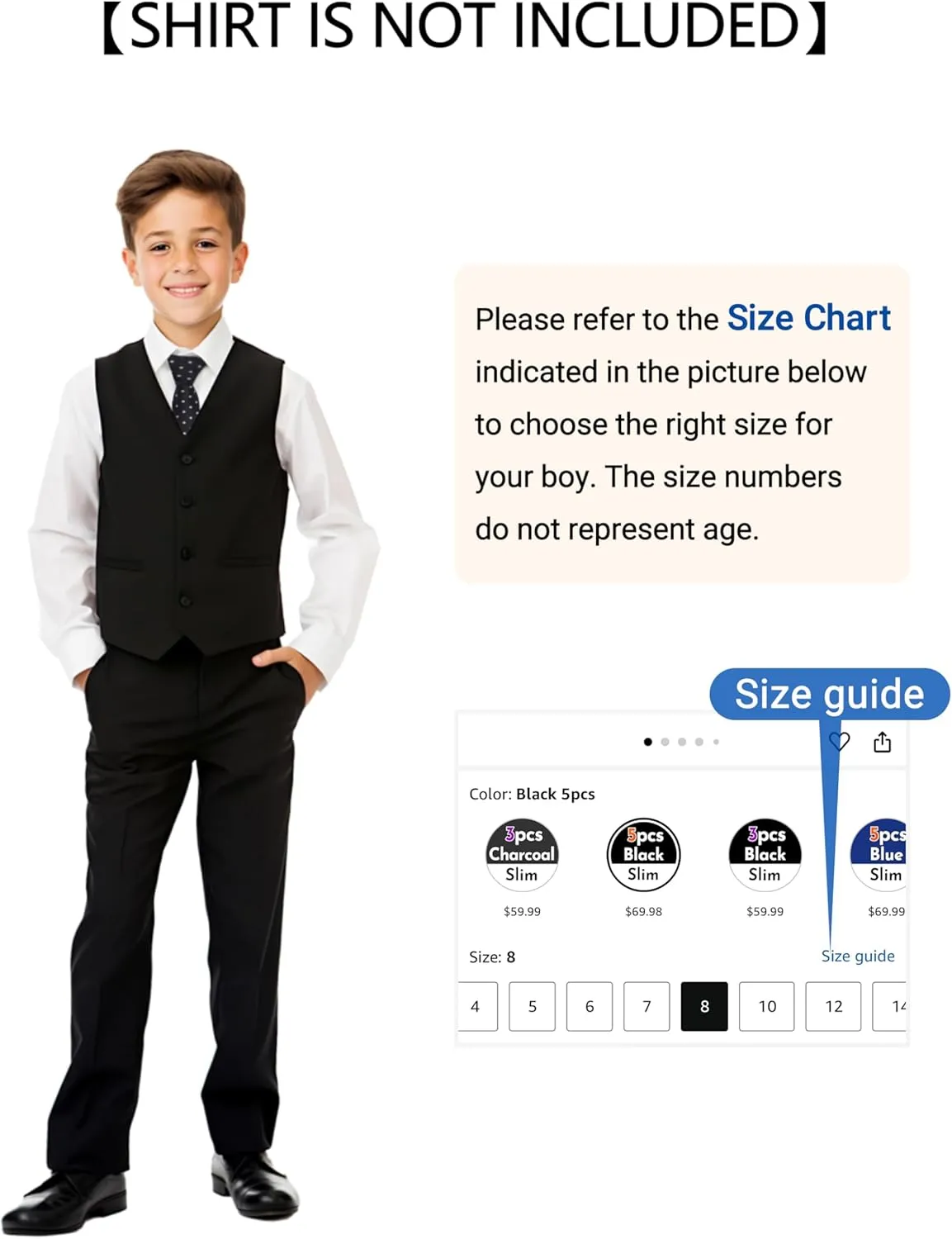 Happy Dolphin Boys Suit Set Modern Fit Kids Suits Adjustable Waist Boys Wedding Outfit for Boy Communion Suits for Boys