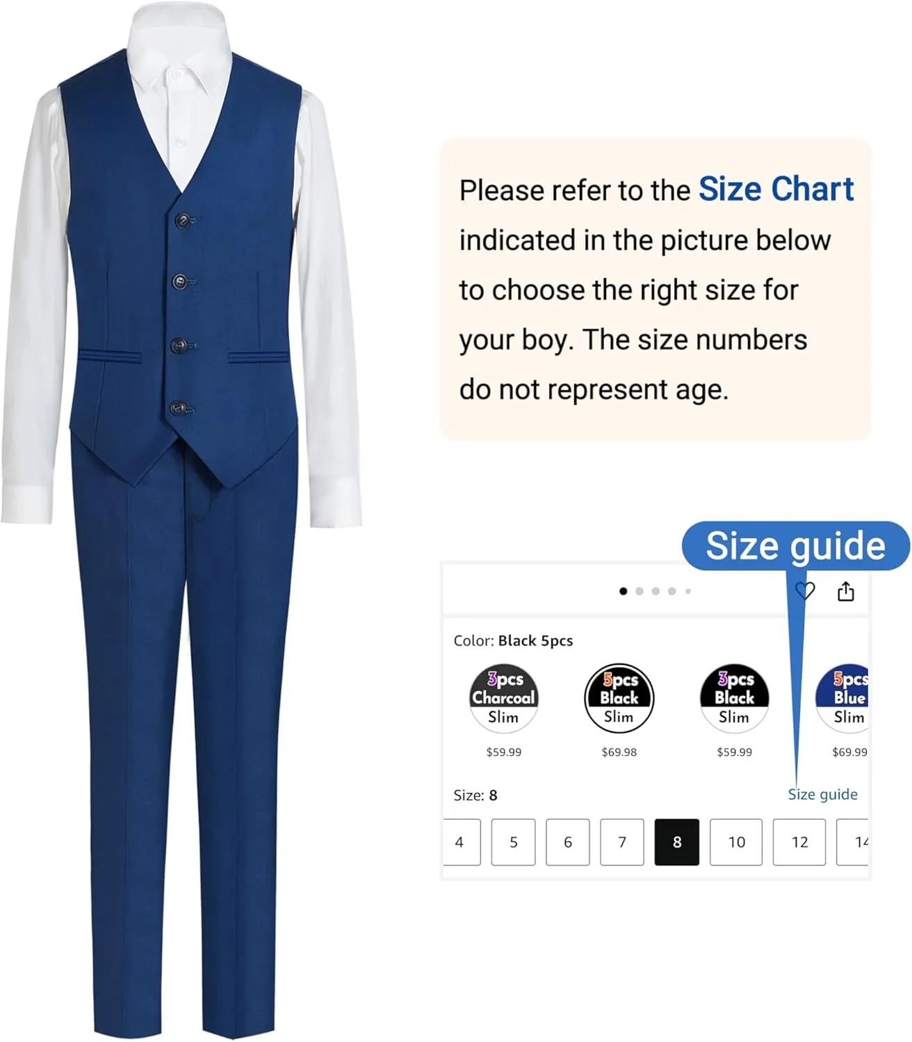 Happy Dolphin Boys Suit Set Modern Fit Kids Suits Adjustable Waist Boys Wedding Outfit for Boy Communion Suits for Boys
