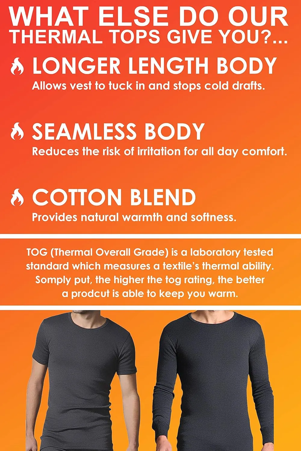 HEAT HOLDERS - Mens Winter Warm Thermal Underwear Long Sleeve Vest Top Shirt