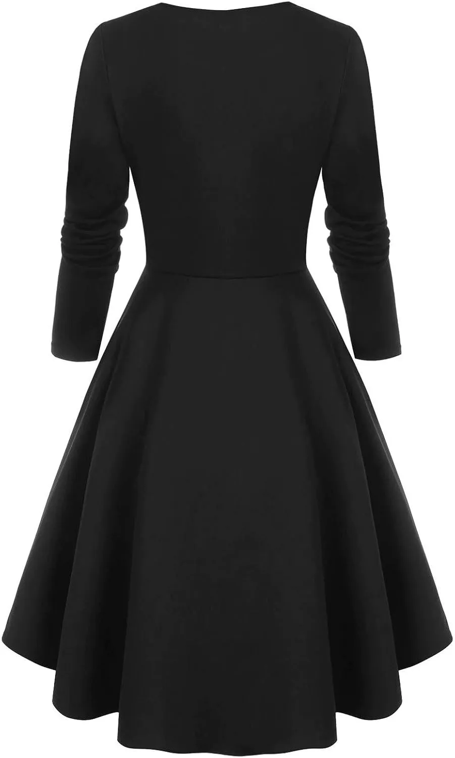 HGOOGY Graduation Dress for Women Retro Women Plus Size Plaid Insert Mock Button Long Sleeve Dress High Neck Midi
