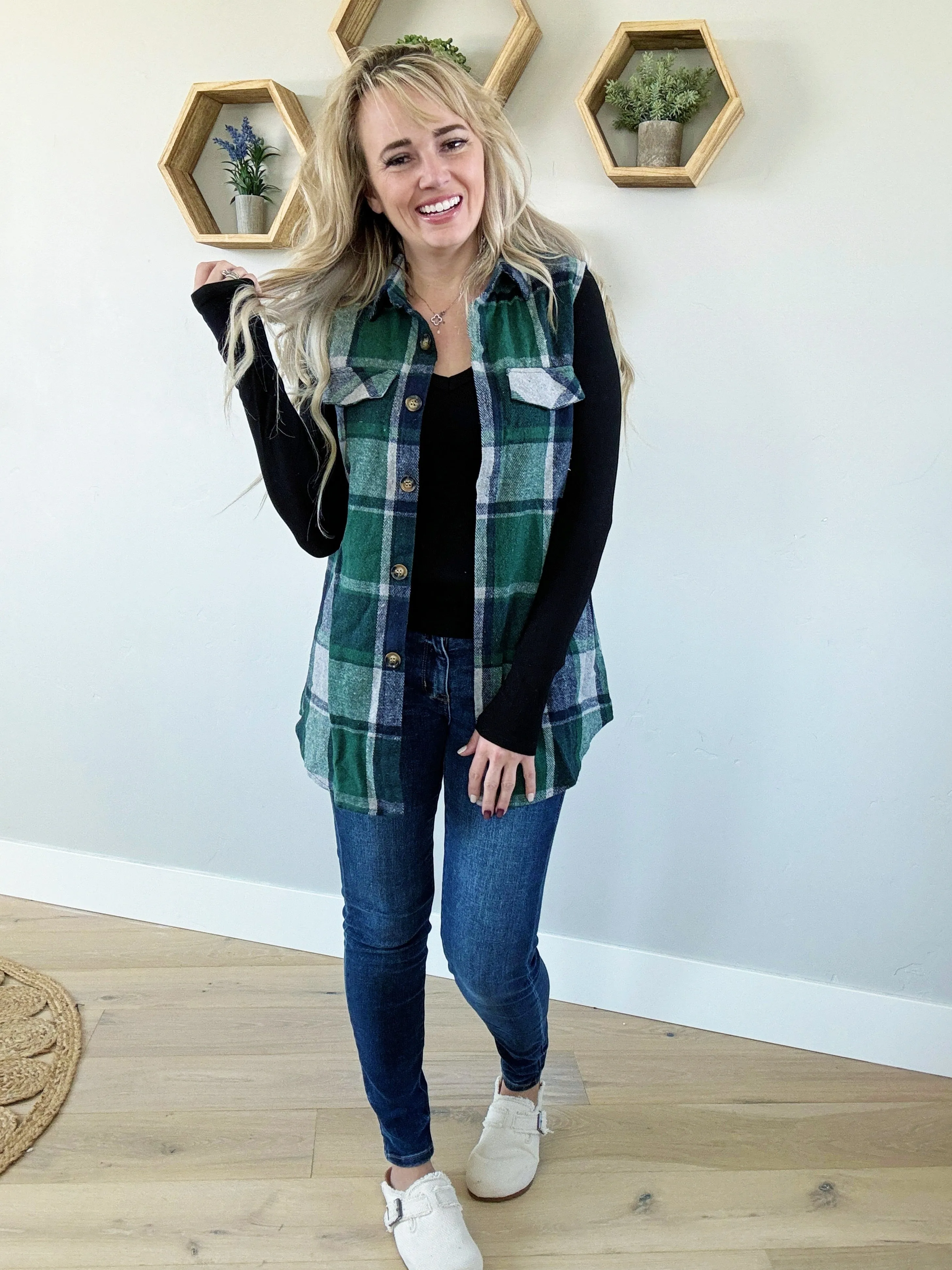 How It Goes Plaid Vest (Multiple Colors) (Pink Label)