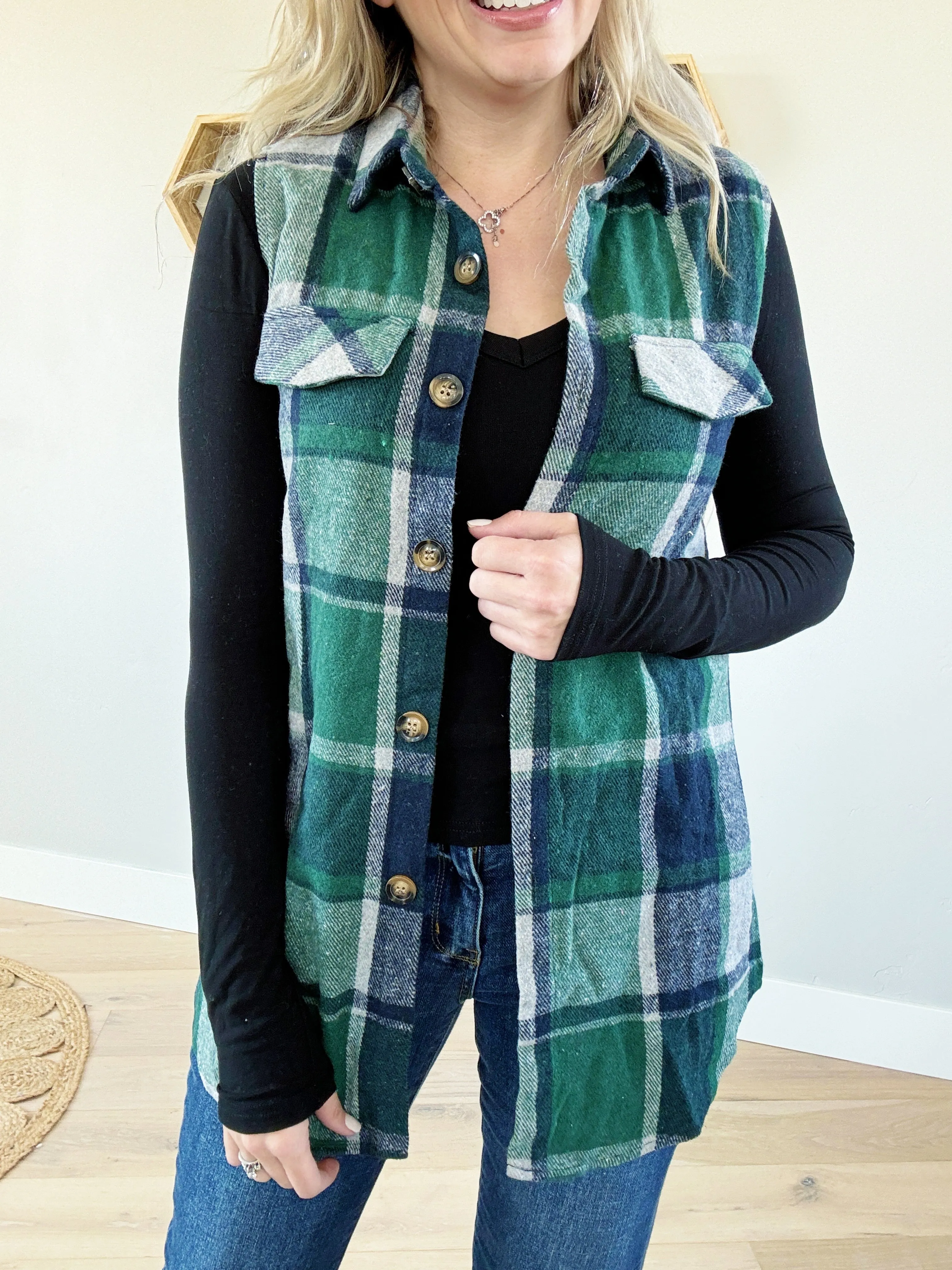 How It Goes Plaid Vest (Multiple Colors) (Pink Label)