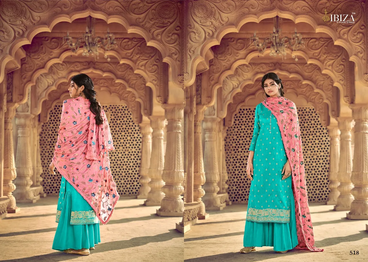 Ibiza Idyllic Vol 2 Dola Silk Jacquard With Sarvoski Work Salwar Suit Collection