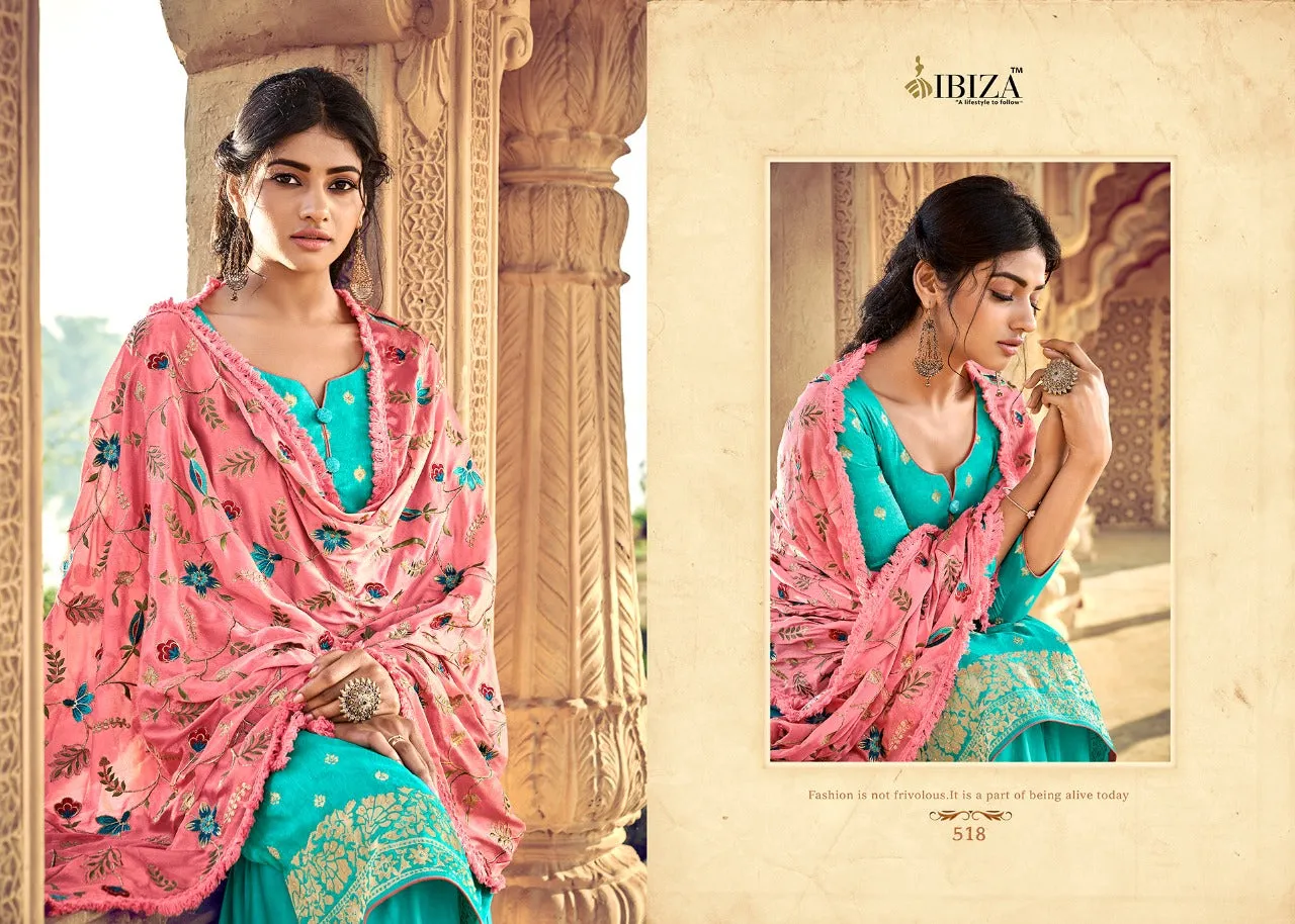 Ibiza Idyllic Vol 2 Dola Silk Jacquard With Sarvoski Work Salwar Suit Collection