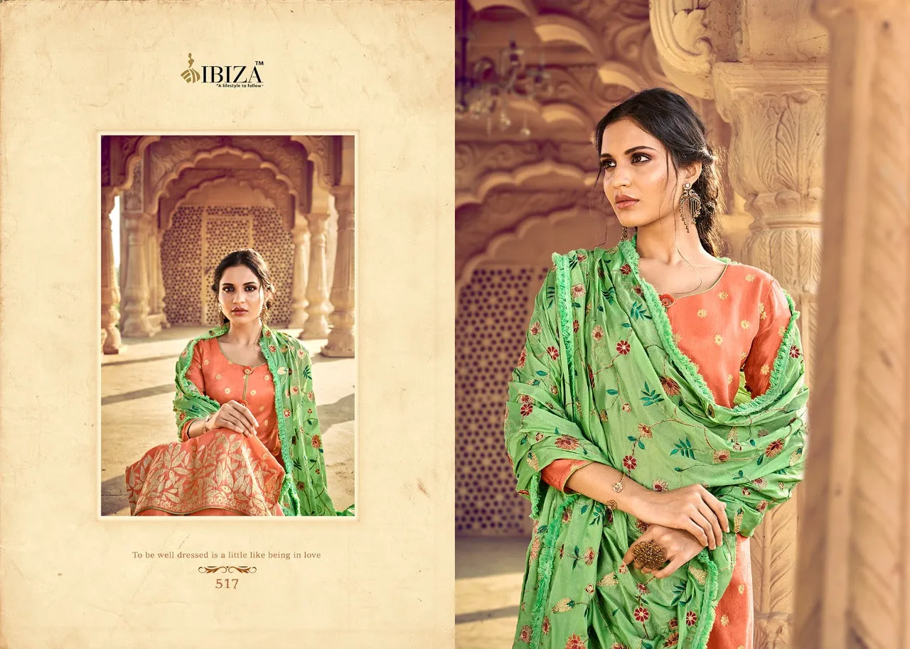 Ibiza Idyllic Vol 2 Dola Silk Jacquard With Sarvoski Work Salwar Suit Collection