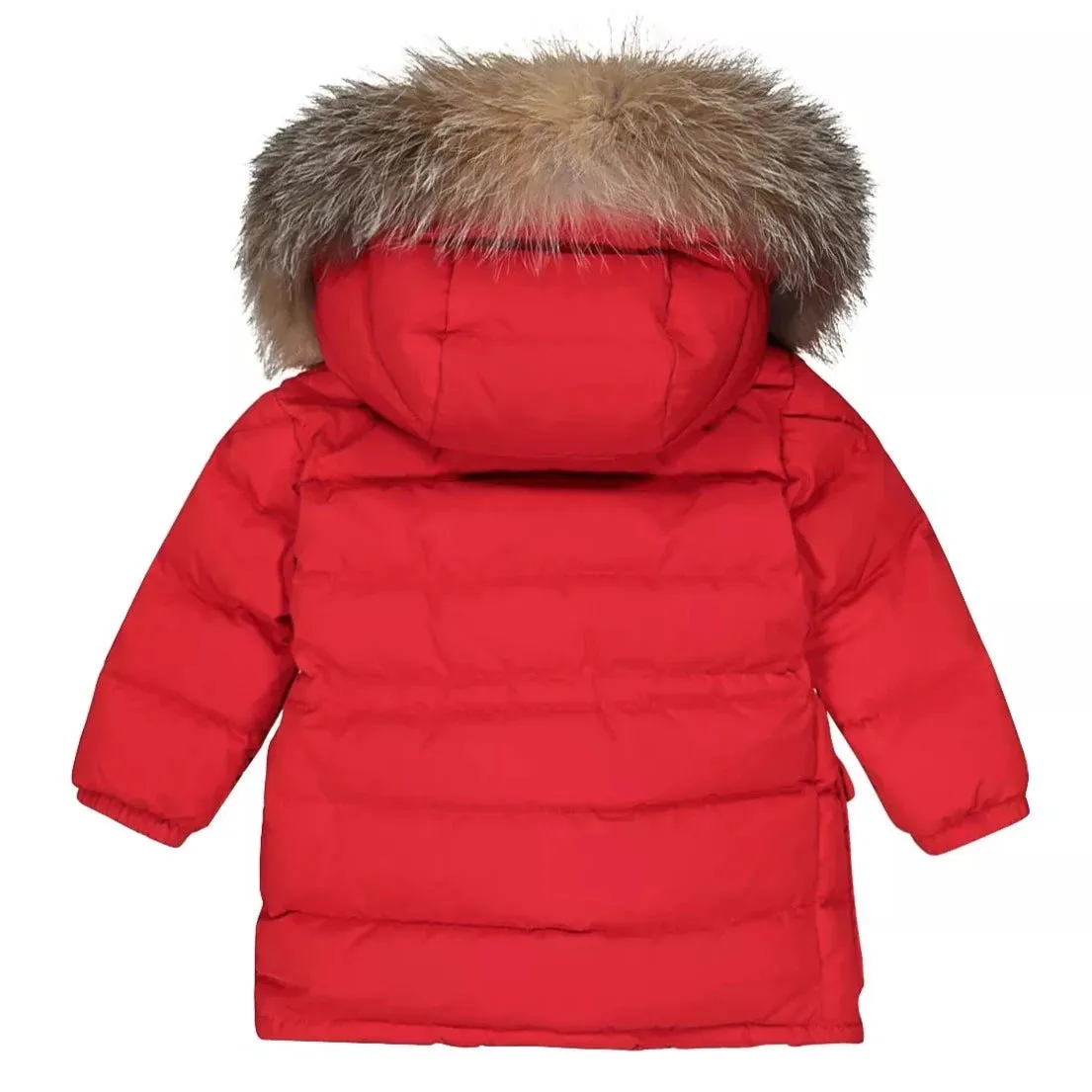 Infants Moncler Red Fur Down Parka