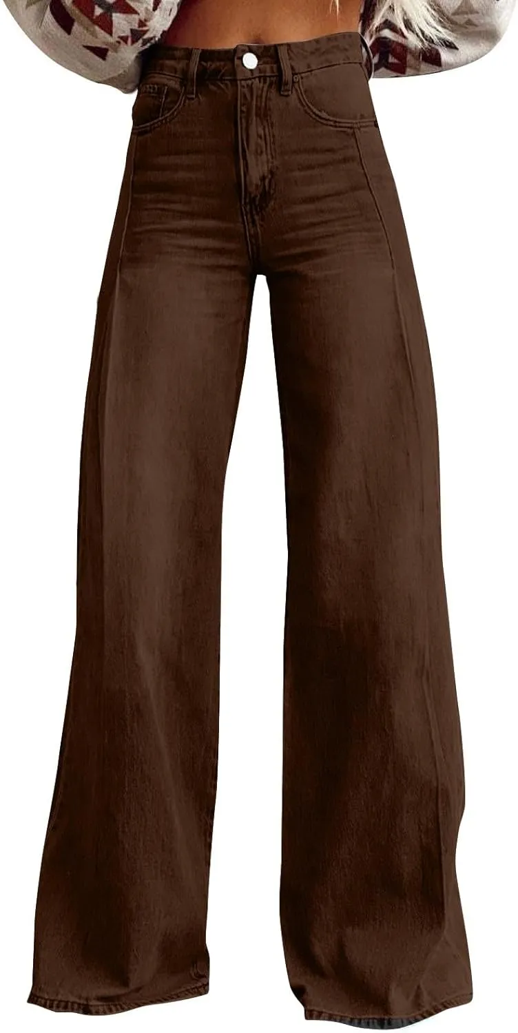 Jeans Women Cargo, Flare Jeans Petite Baggy High Waisted 2025 Trendy Wide Leg Summer Trousers Stretchy
