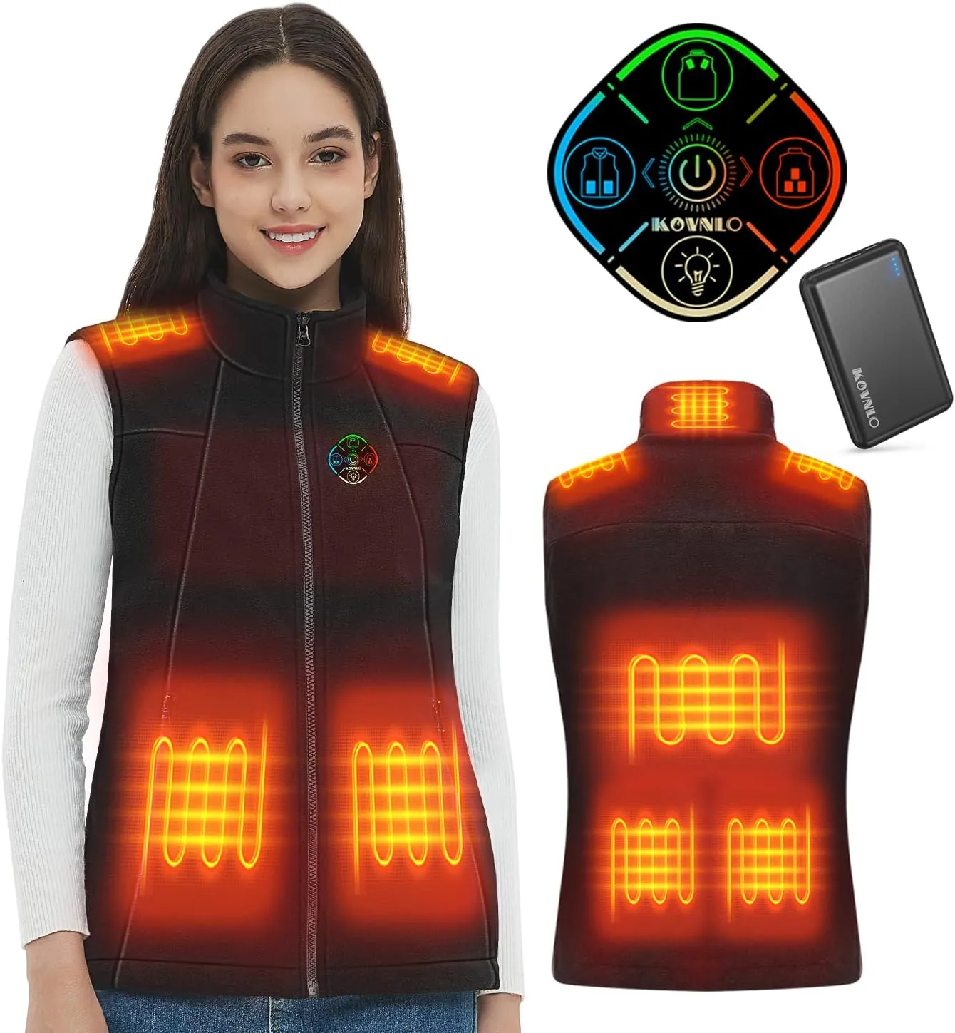 KOVNLO Heated Vest Women with Battery Pack Included,Smart Electric Lightweight Heated Jacket