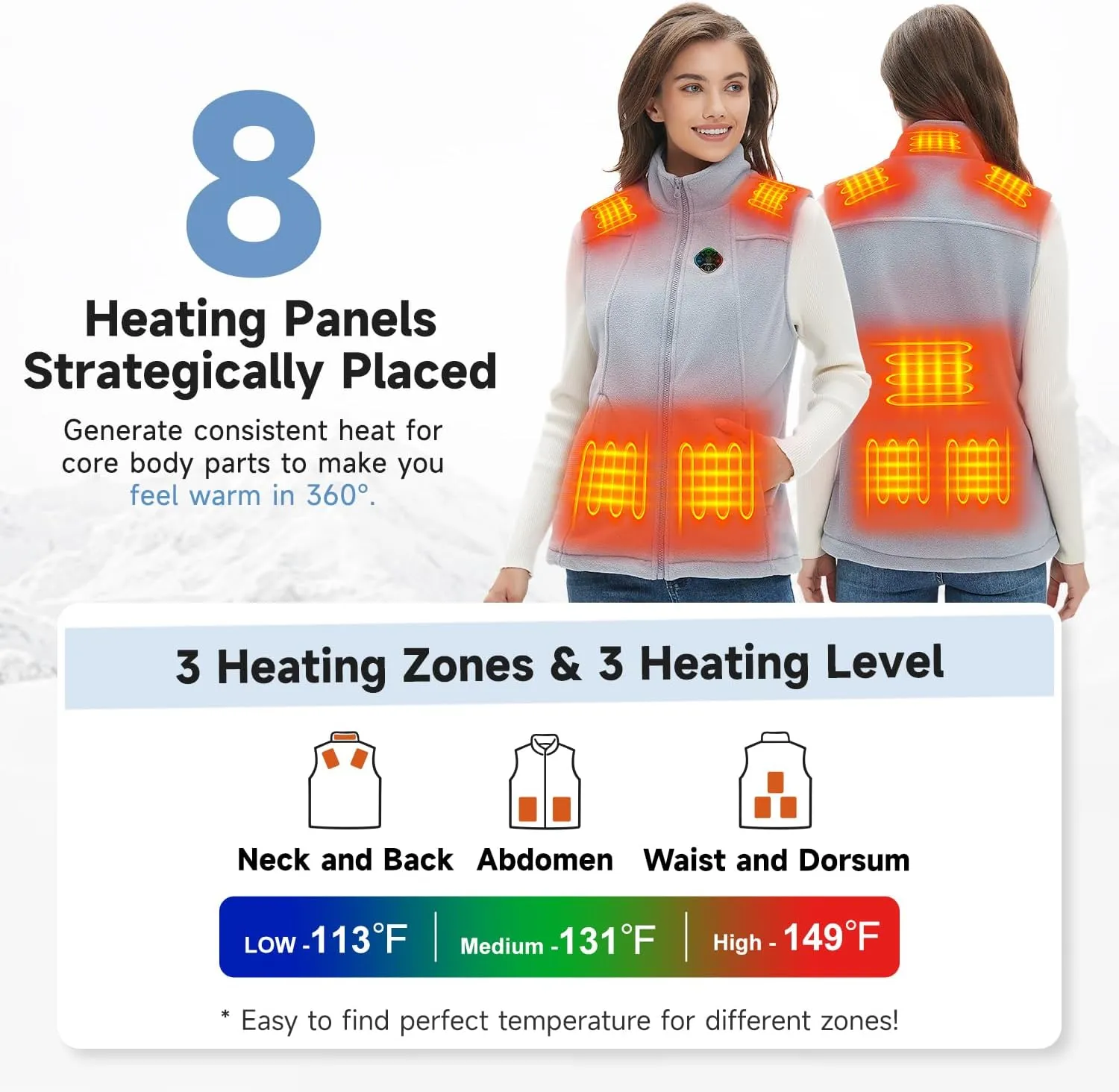 KOVNLO Heated Vest Women with Battery Pack Included,Smart Electric Lightweight Heated Jacket