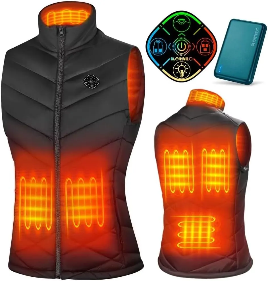 KOVNLO Heated Vest Women with Battery Pack Included,Smart Electric Lightweight Heated Jacket