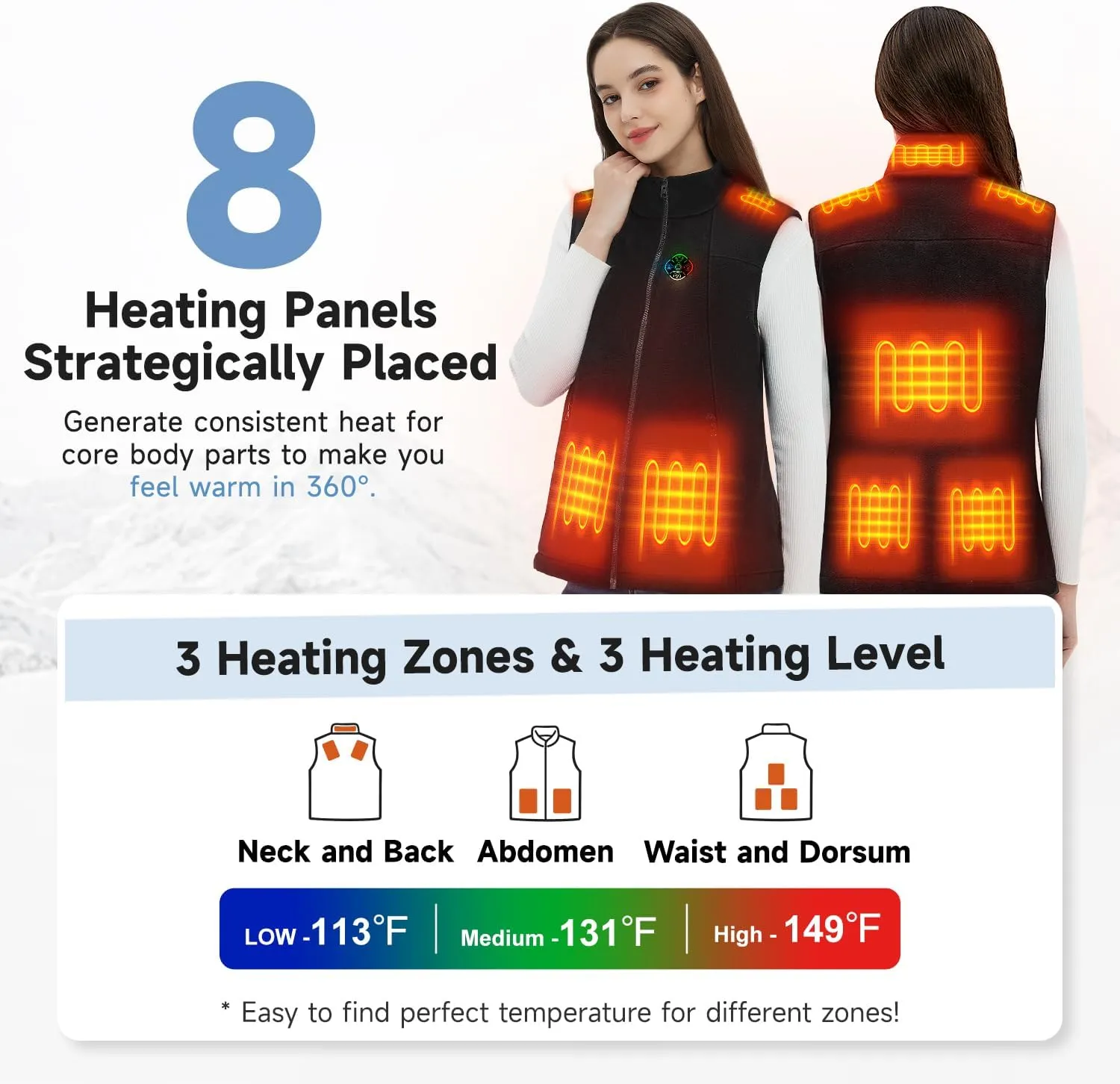 KOVNLO Heated Vest Women with Battery Pack Included,Smart Electric Lightweight Heated Jacket