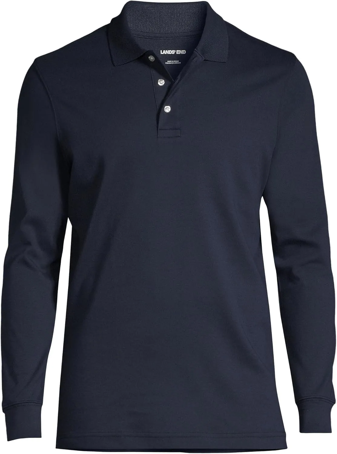 Lands' End School Uniform Men's Long Sleeve Interlock Polo Shirt