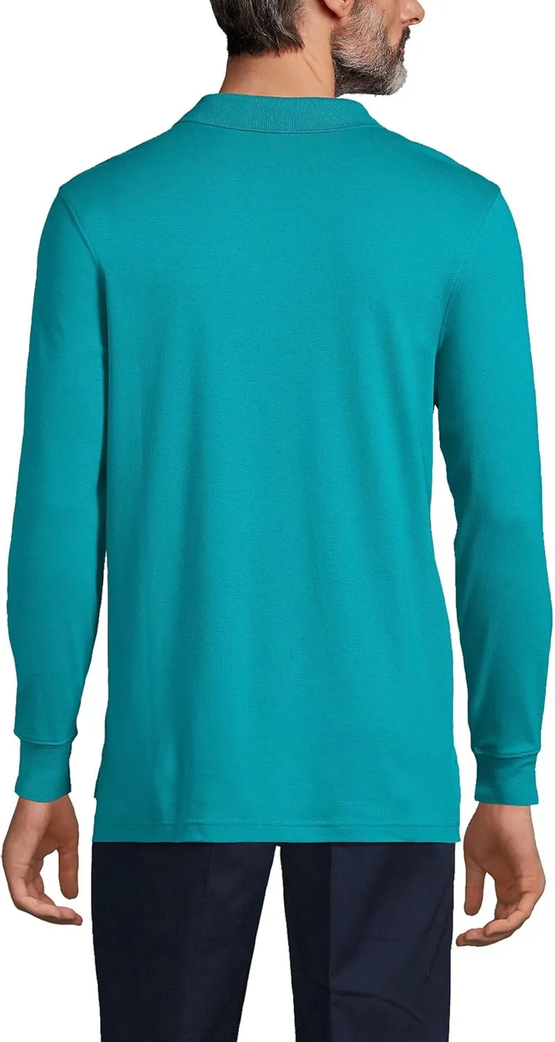 Lands' End School Uniform Men's Long Sleeve Interlock Polo Shirt