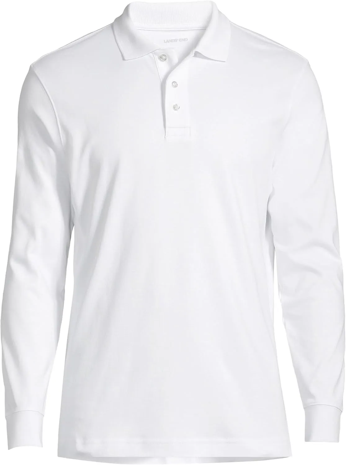 Lands' End School Uniform Men's Long Sleeve Interlock Polo Shirt