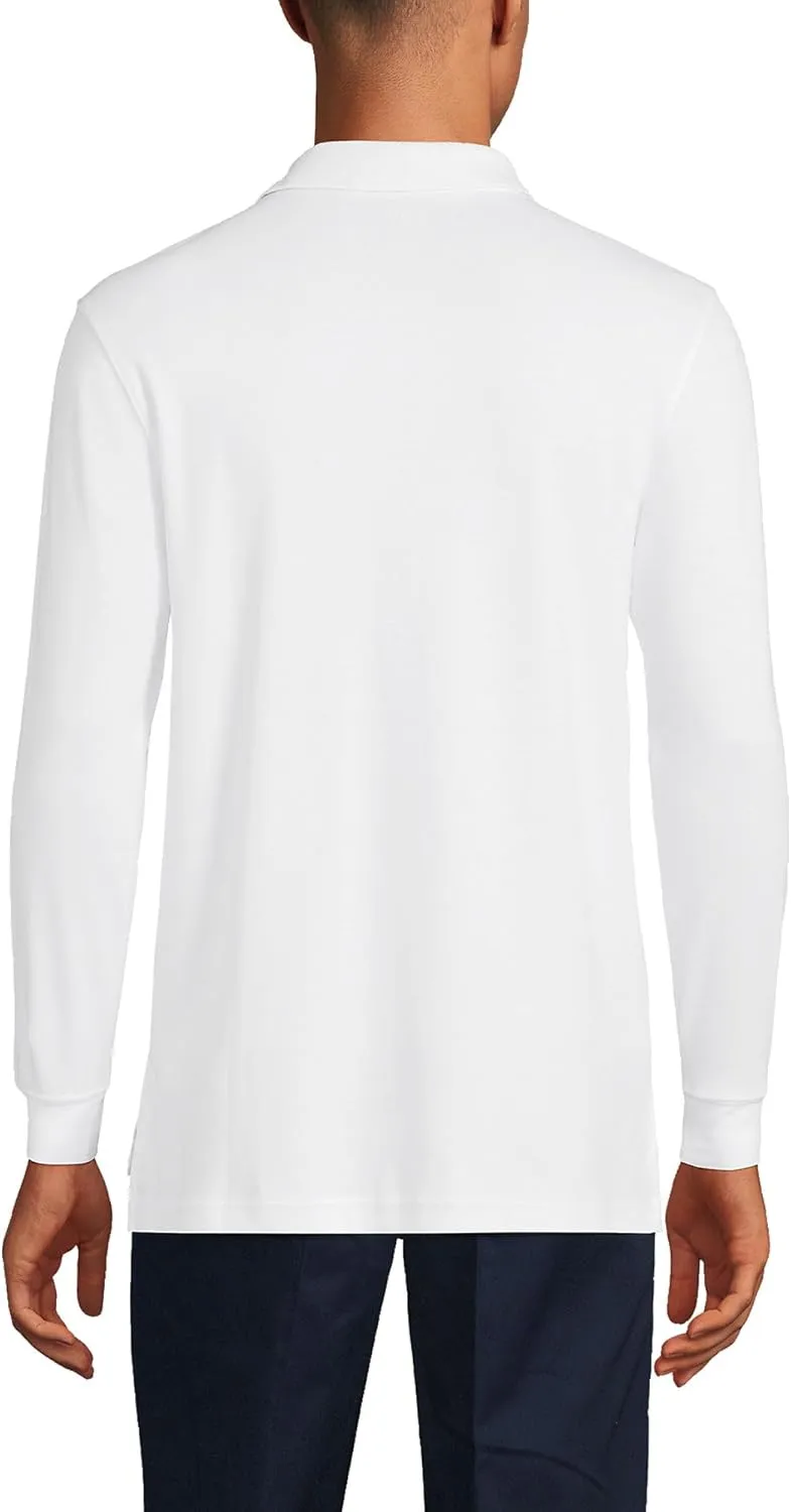 Lands' End School Uniform Men's Long Sleeve Interlock Polo Shirt