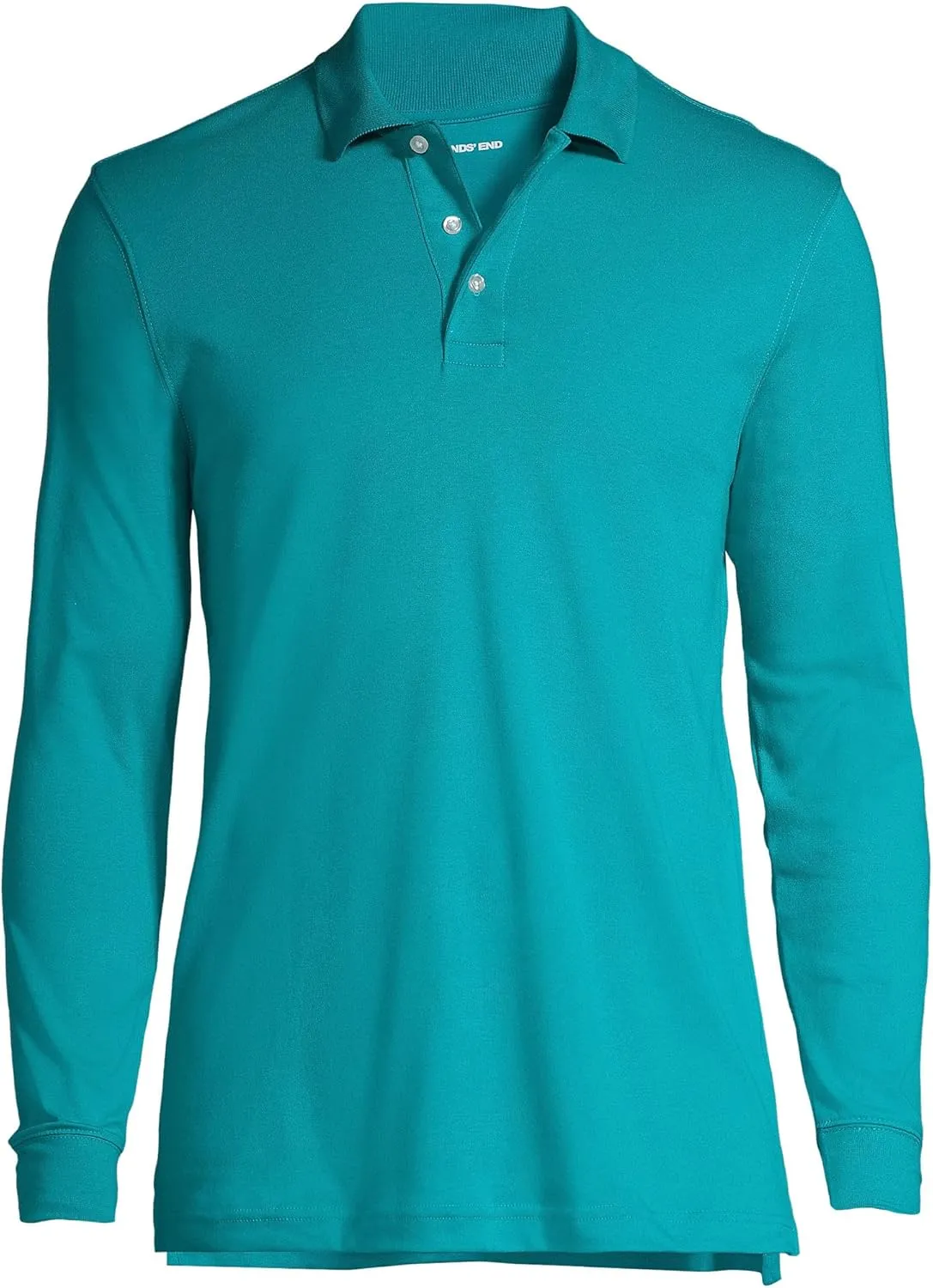Lands' End School Uniform Men's Long Sleeve Interlock Polo Shirt