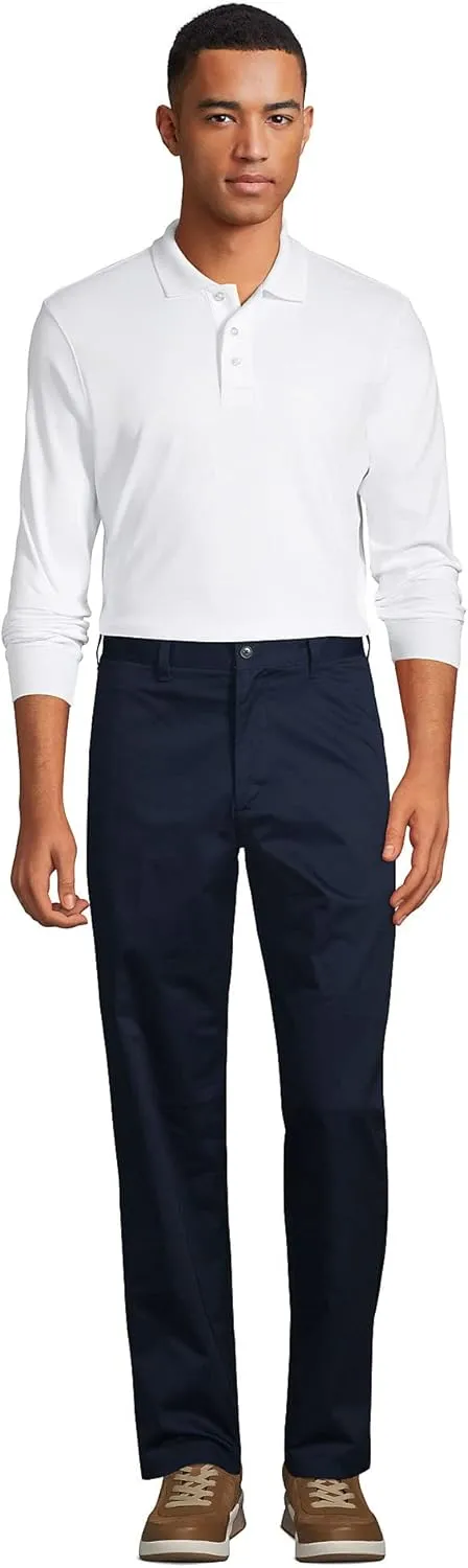 Lands' End School Uniform Men's Long Sleeve Interlock Polo Shirt