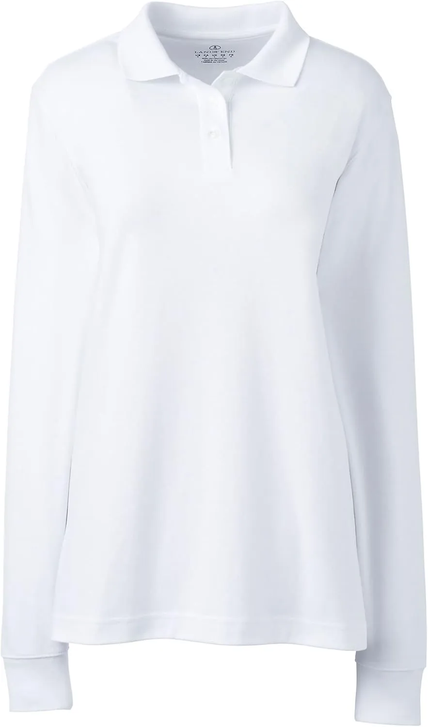 Lands' End School Uniform Women's Long Sleeve Interlock Polo Shirt