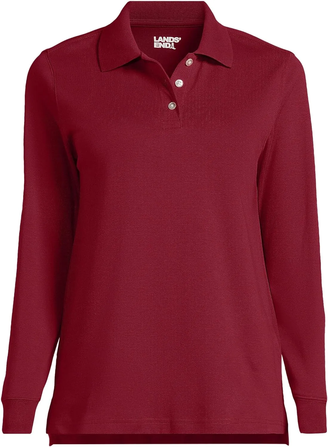 Lands' End School Uniform Women's Long Sleeve Interlock Polo Shirt