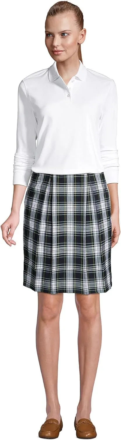 Lands' End School Uniform Women's Long Sleeve Interlock Polo Shirt