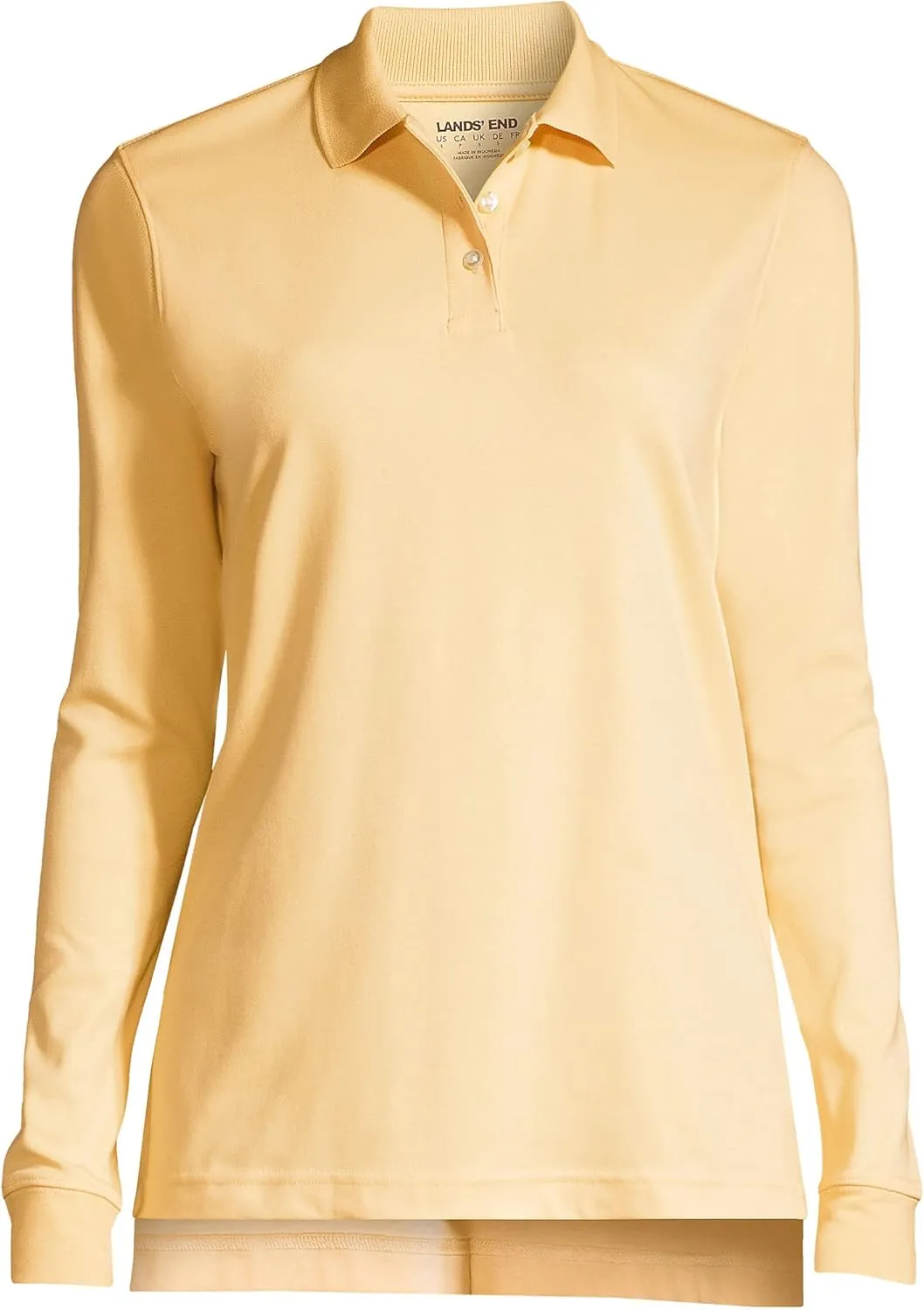Lands' End School Uniform Women's Long Sleeve Interlock Polo Shirt