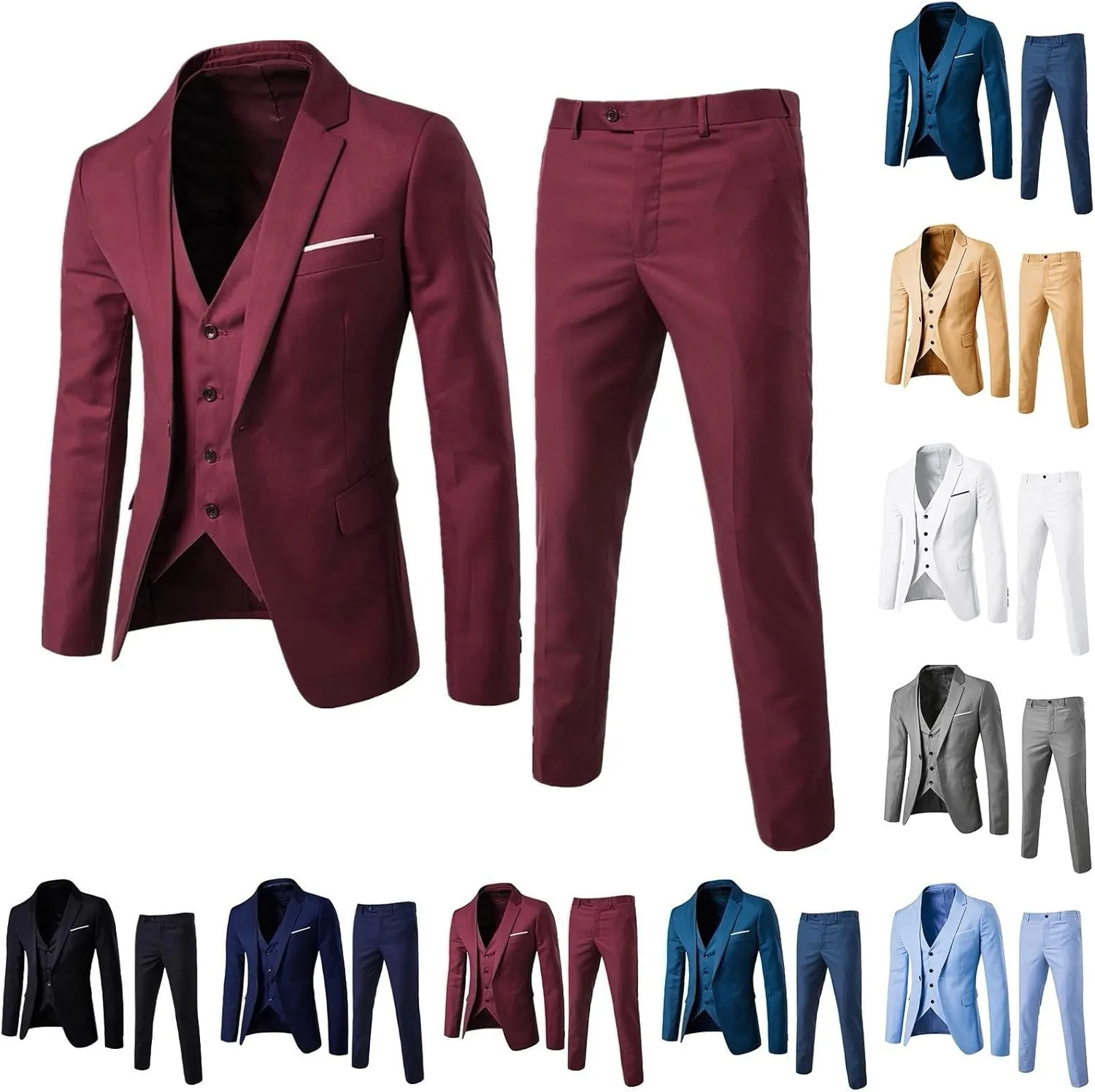 LCMTWX Wedding Suits For Men Business Wedding Party Jacket Vest & Pants Coat Mens Dress Suit Suits For Men Big And Tall